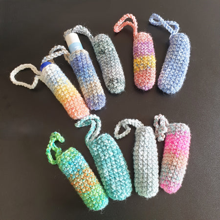 Handmade Simple Colourful Crochet Lipstick Case