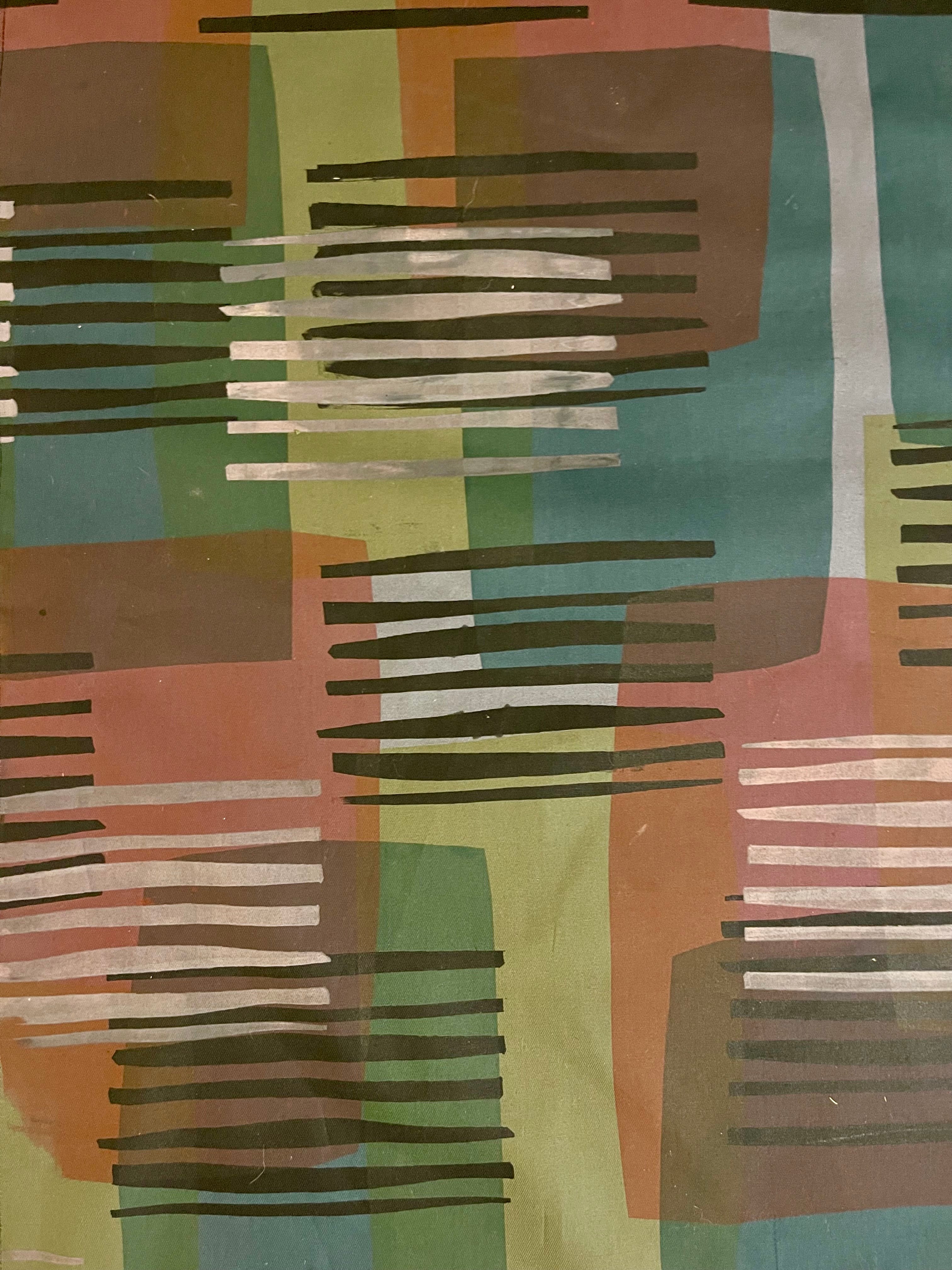 Table runner - Green rose grey and black lines