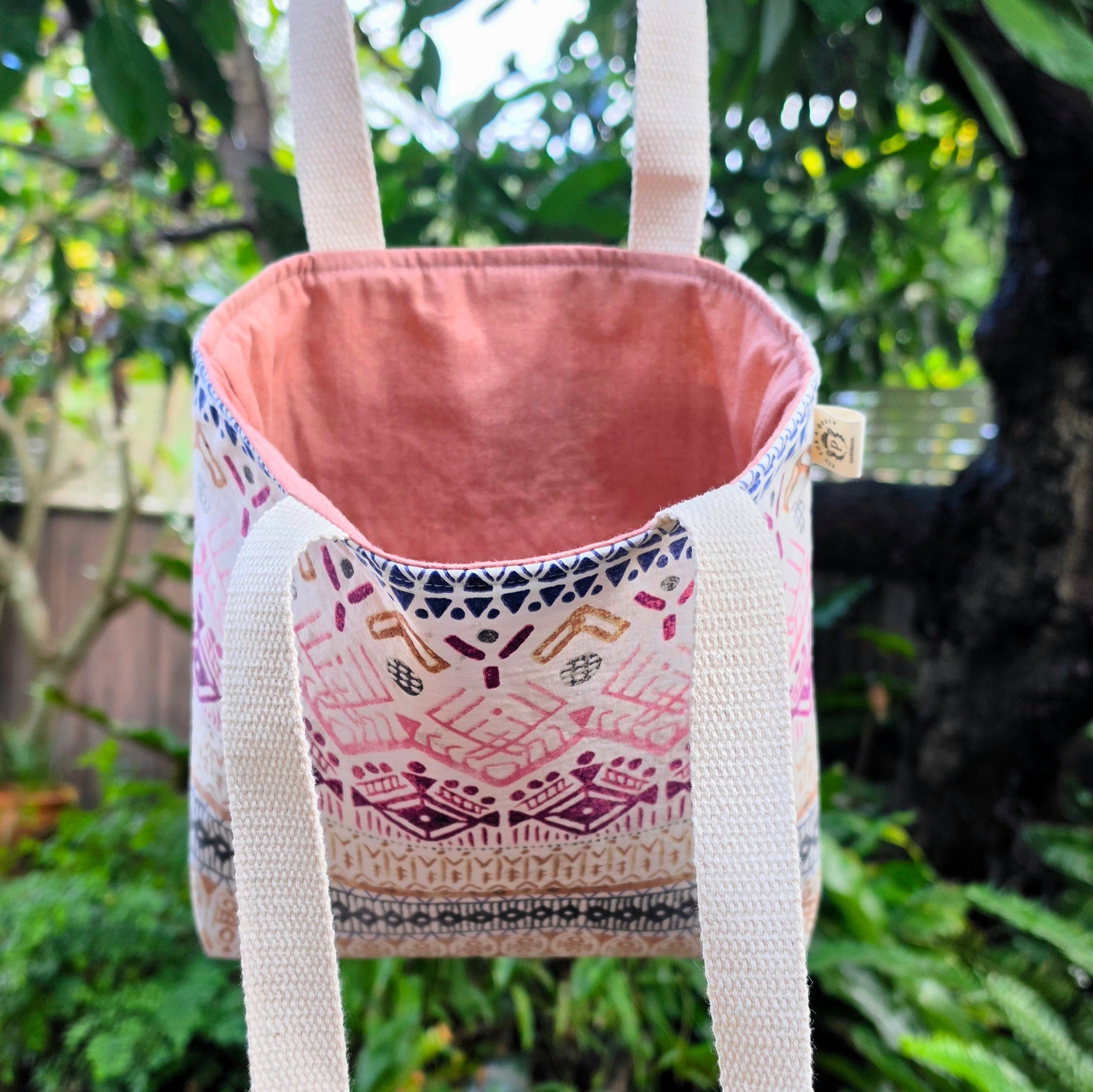 Small Upcycled Tote Bag Handmade from Thrifted Pillowcases