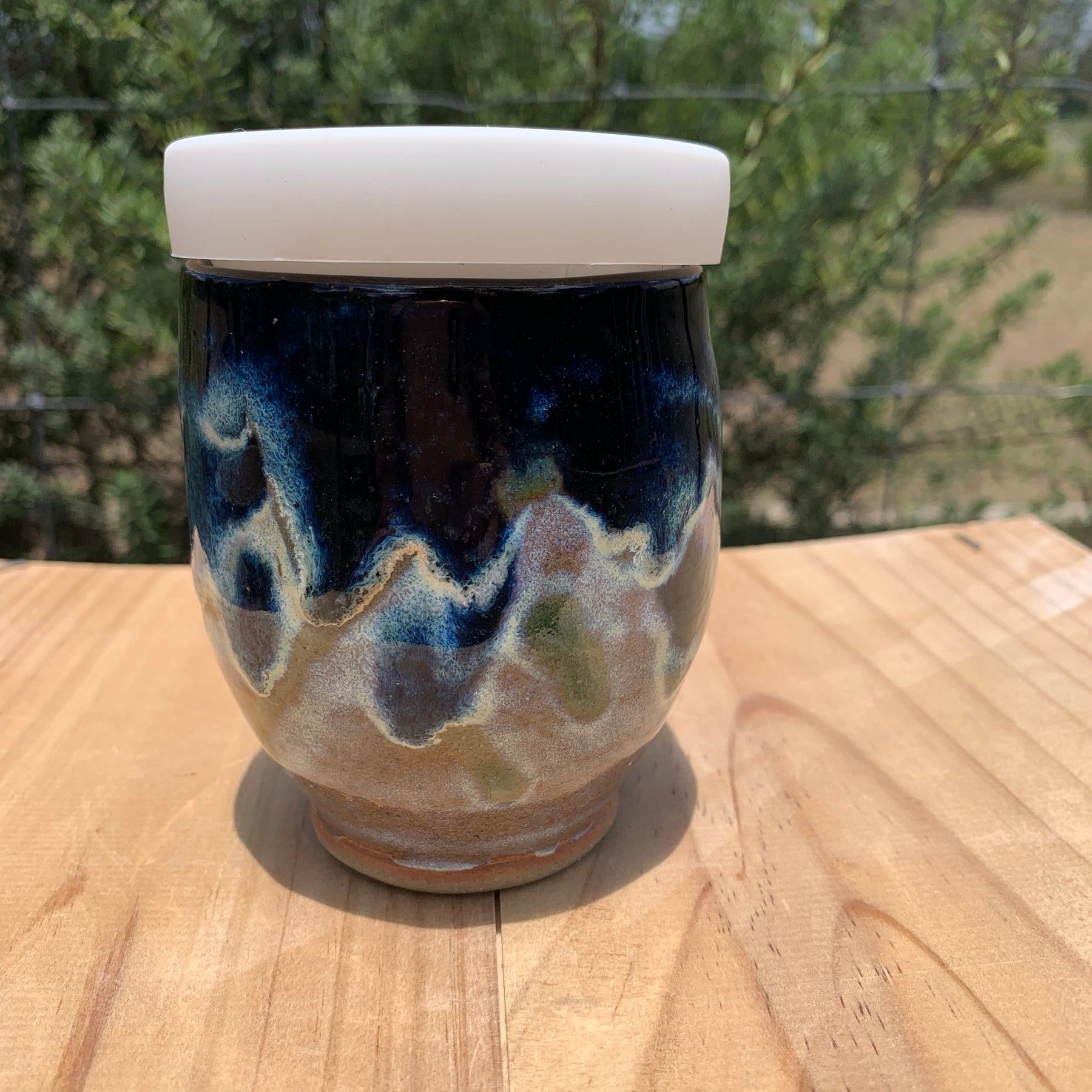 Handmade Ceramic Travel Mug - Stormy Night