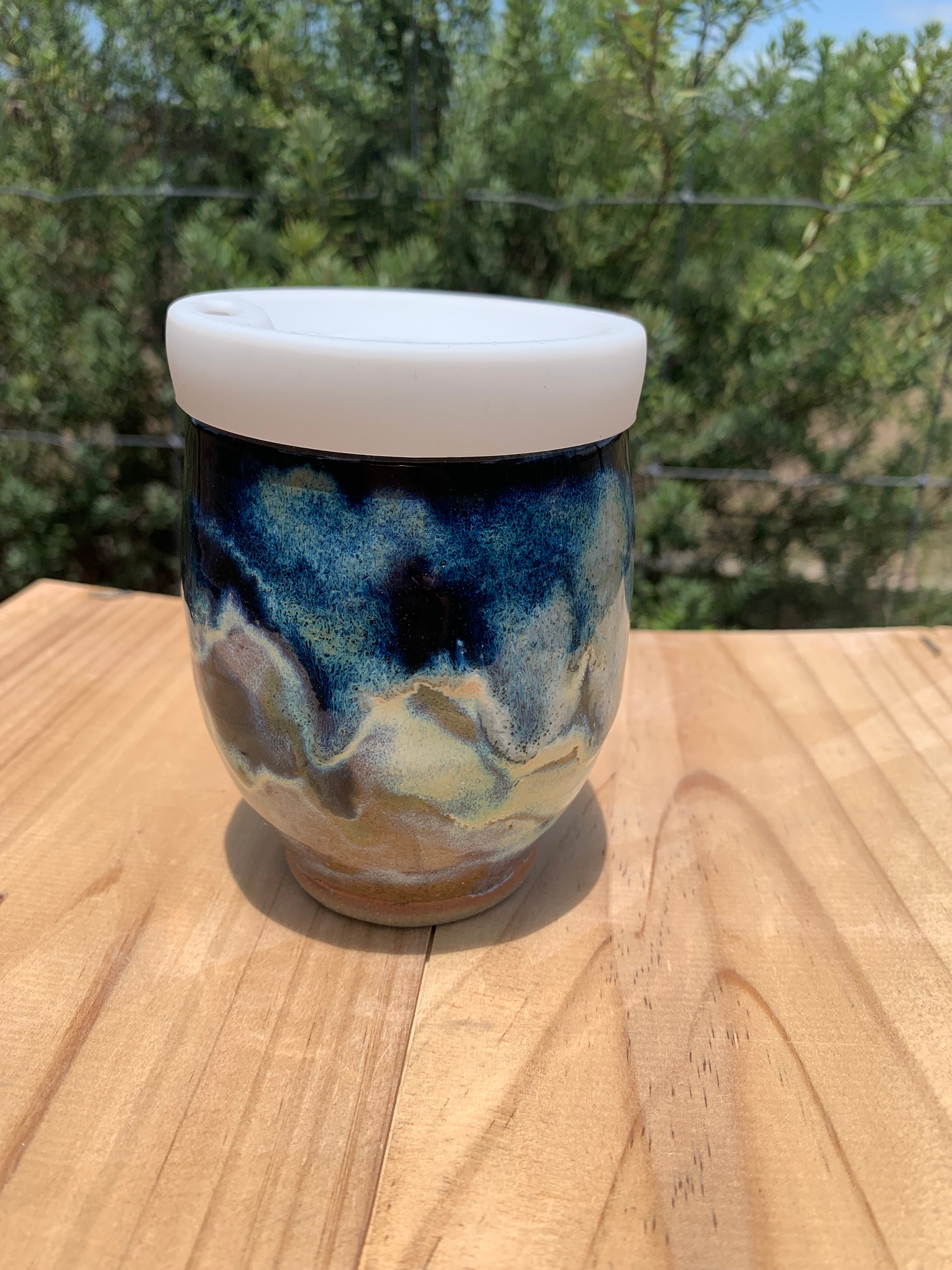 Handmade Ceramic Travel Mug - Stormy Night
