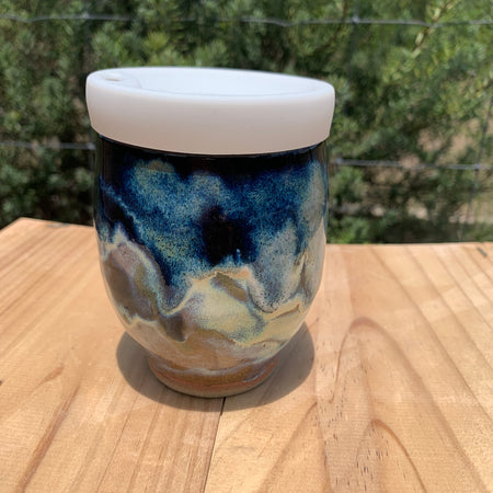 Handmade Ceramic Travel Mug - Stormy Night