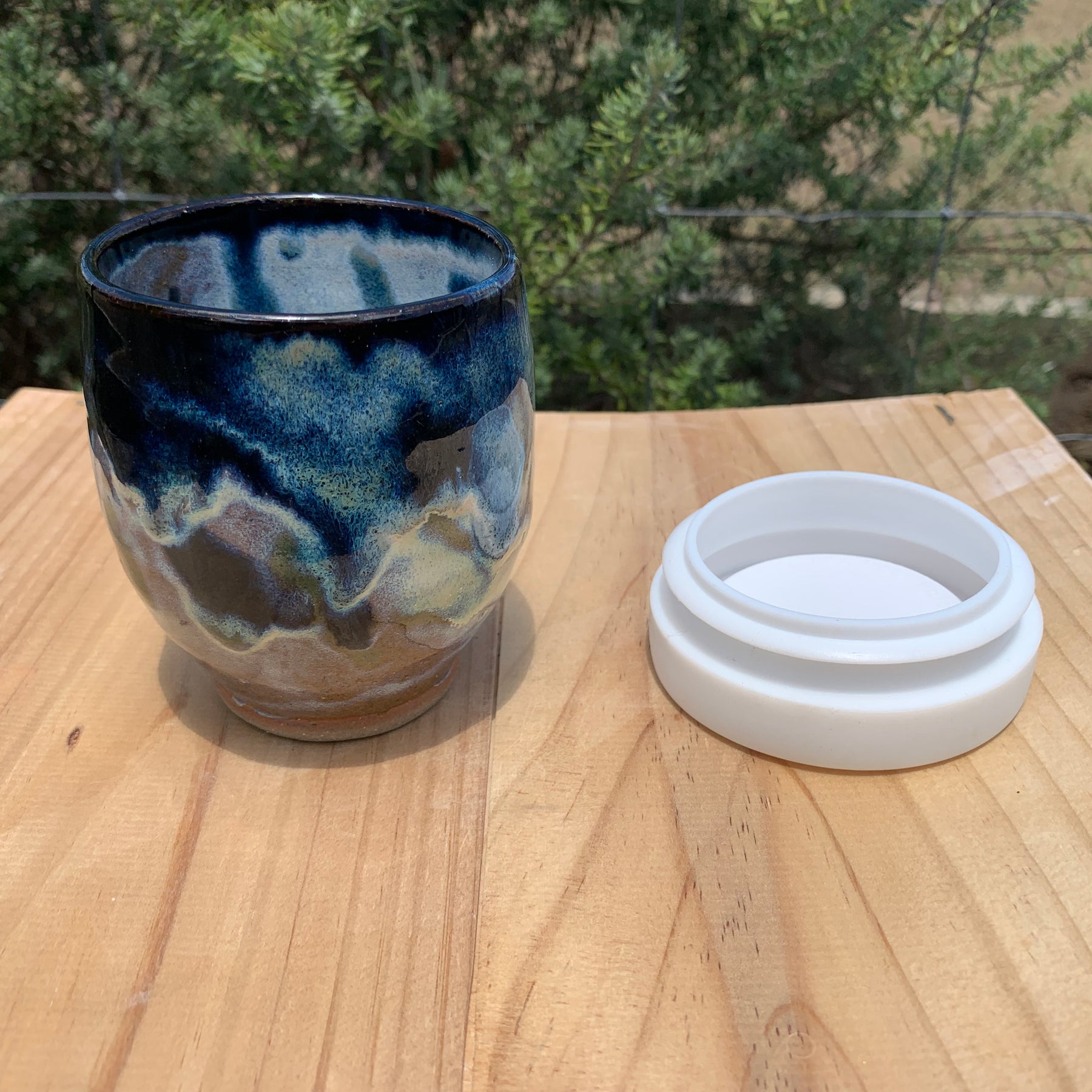 Handmade Ceramic Travel Mug - Stormy Night