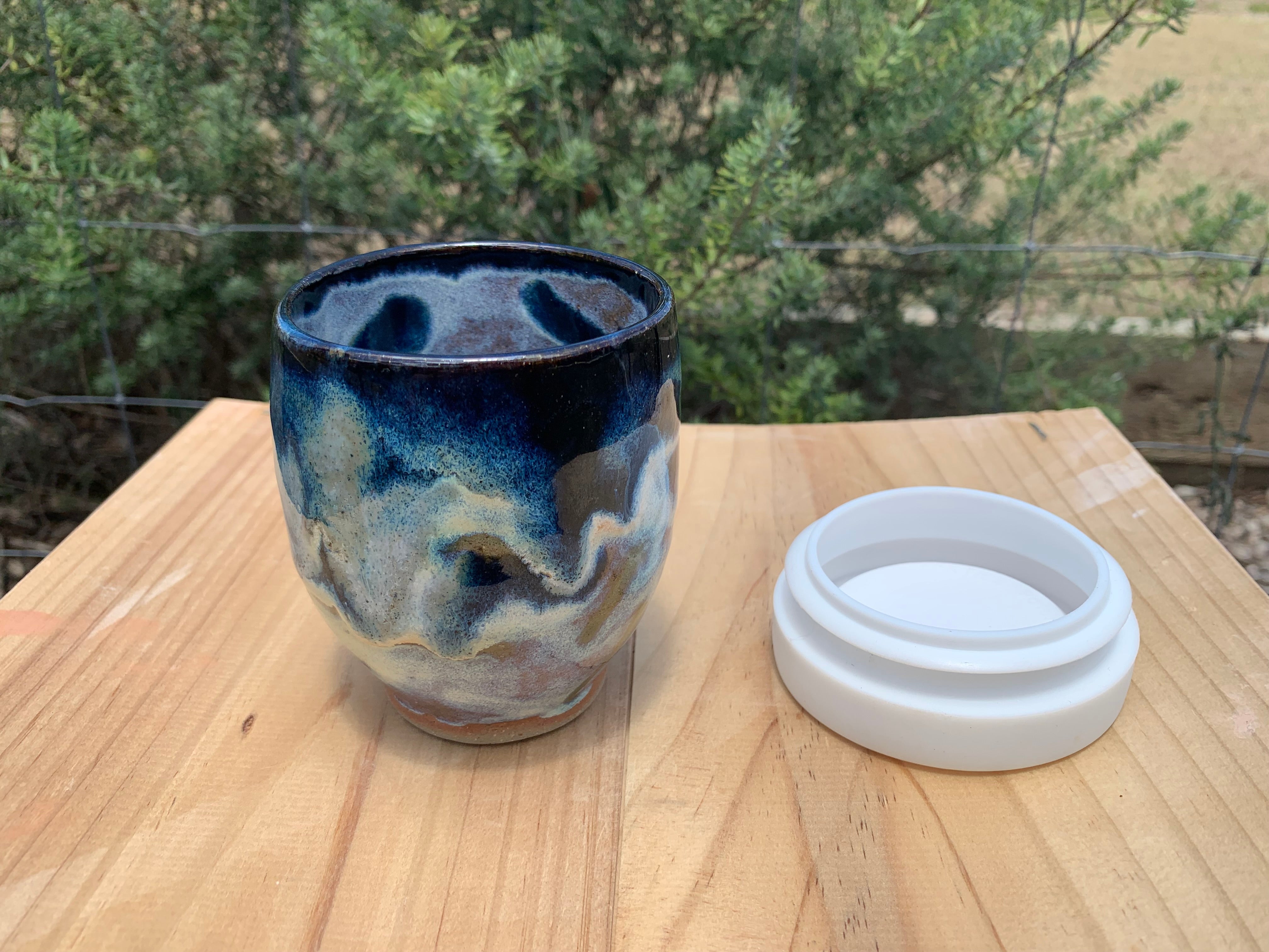 Handmade Ceramic Travel Mug - Stormy Night