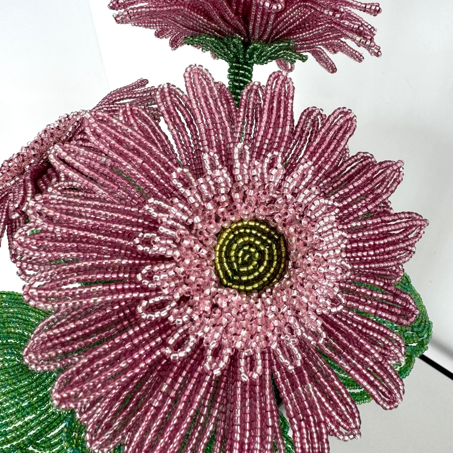 French-beaded potted Gerbera Daisy