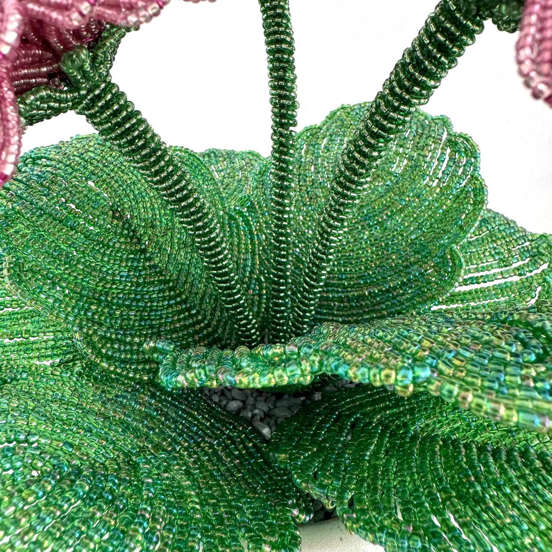 French-beaded potted Gerbera Daisy