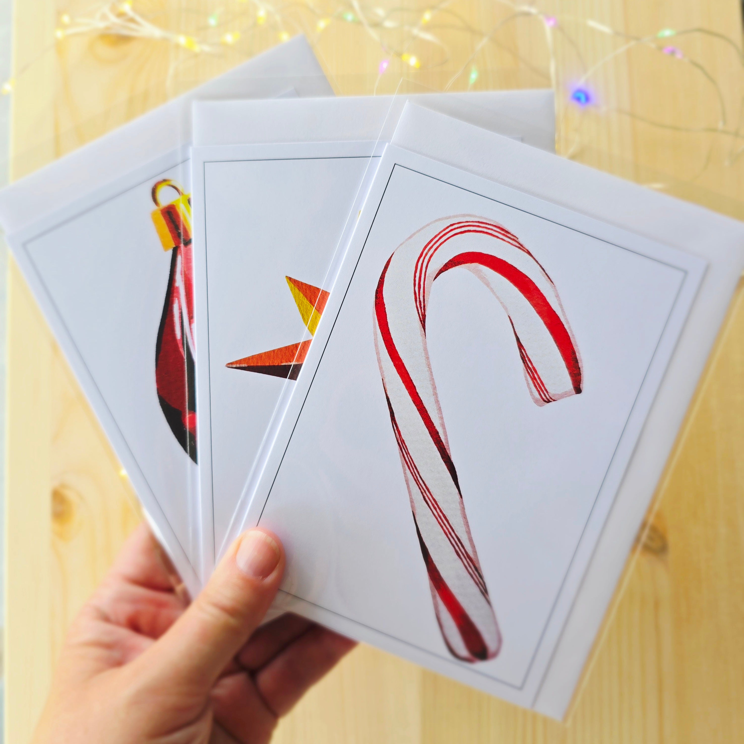 Christmas Ornaments Gift Wrap and Card Set