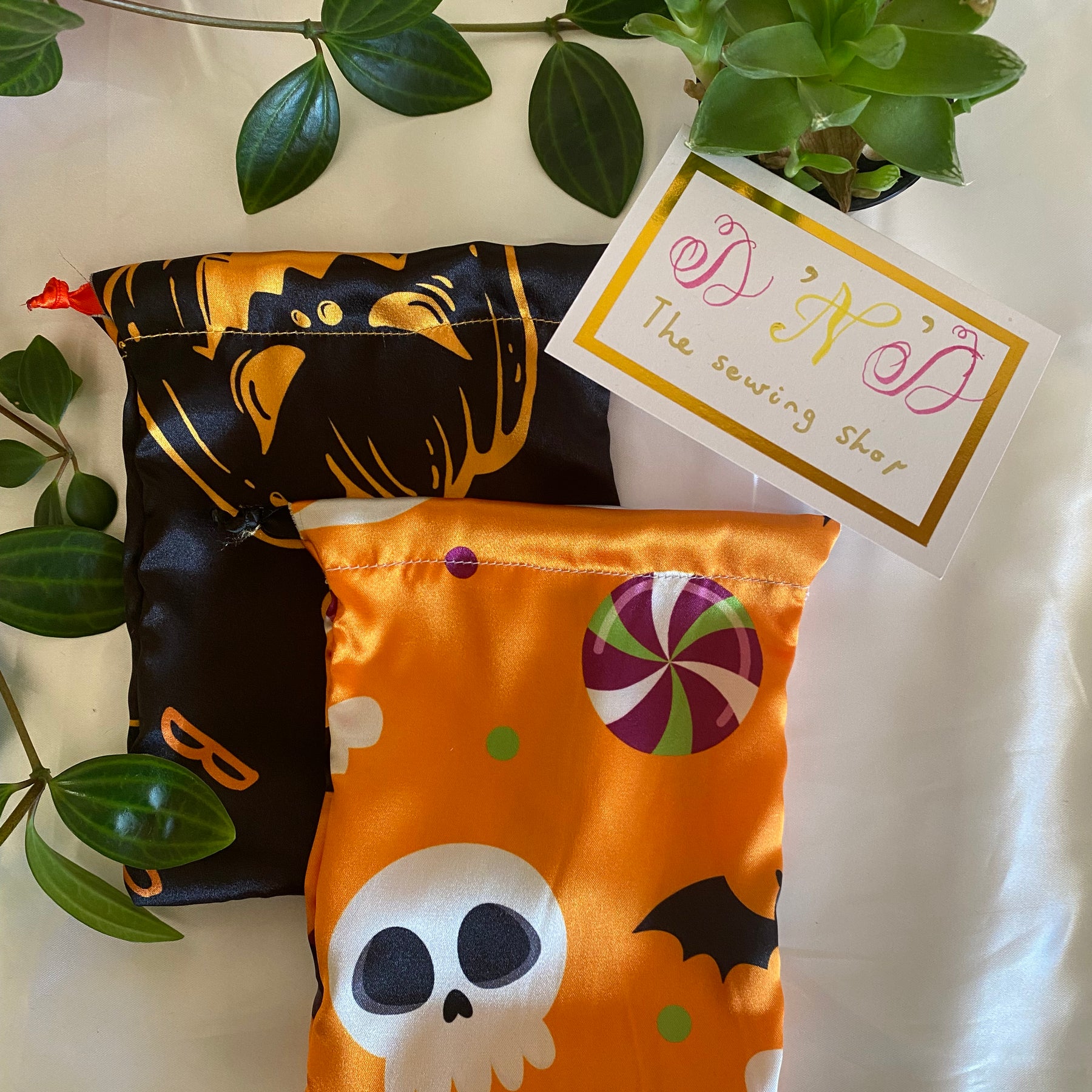 Halloween Goody Bags | Reusable Treat Bags for Kids (Drawstring Closure) | Set of 6