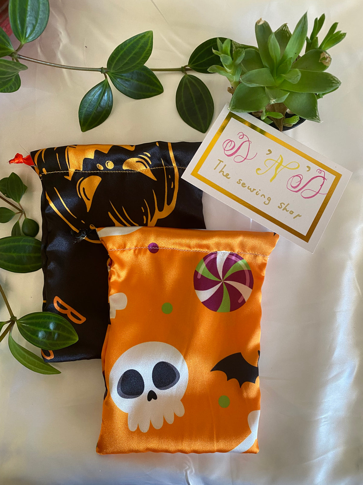 Halloween Goody Bags | Reusable Treat Bags for Kids (Drawstring Closure) | Set of 6