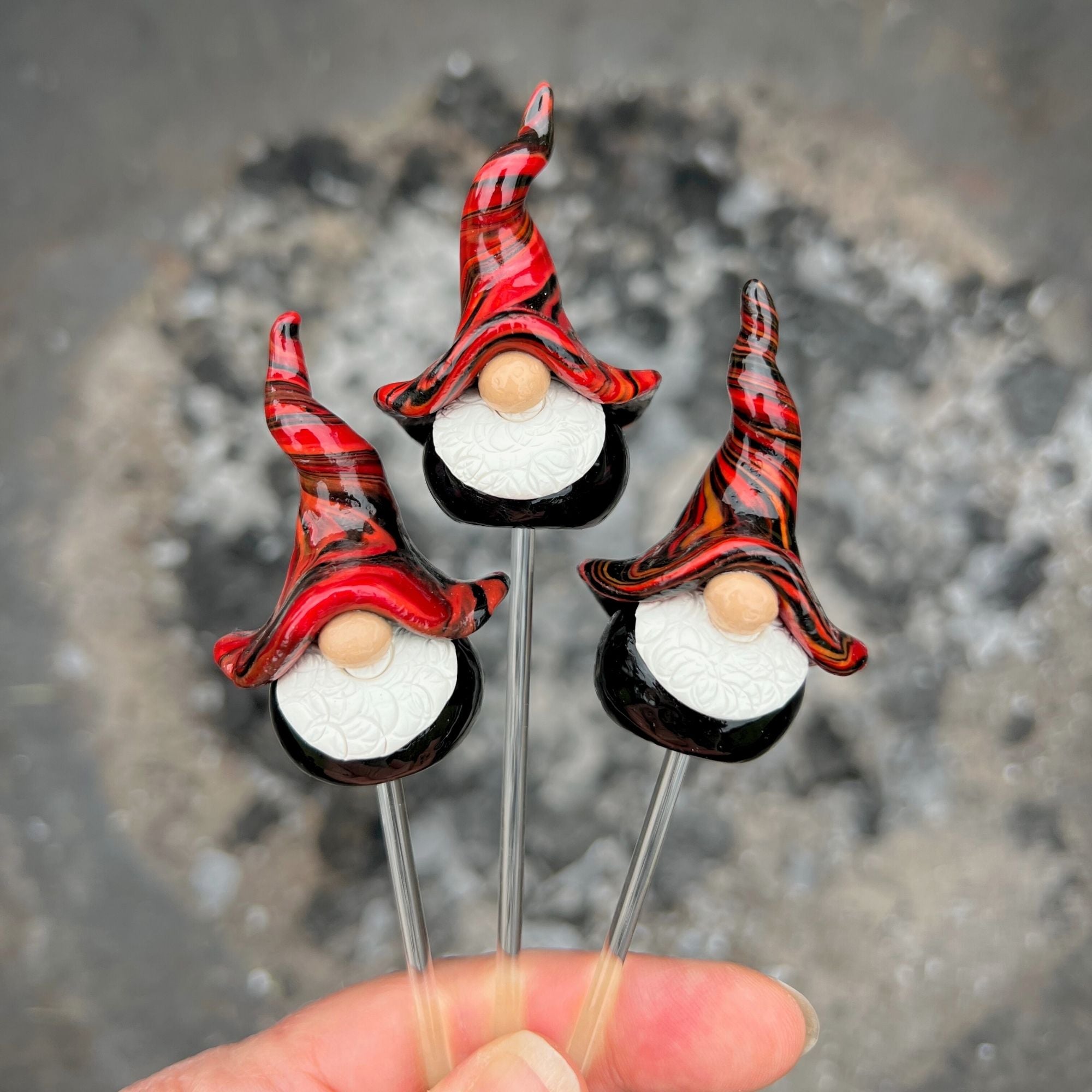 Whimsical gnome trio - Ashen, Ember & Blaze