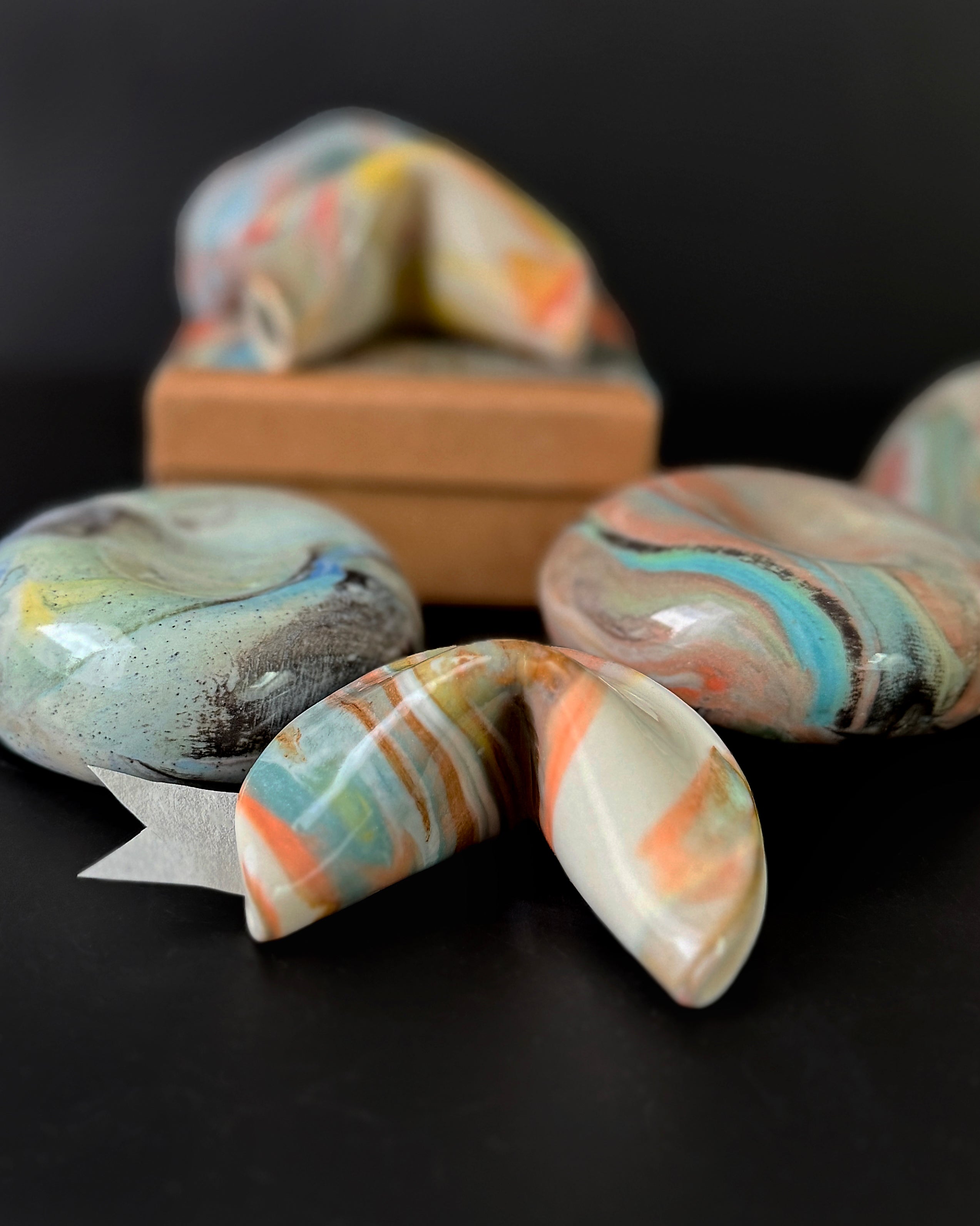 Marbled Ceramic Fortune Cookies