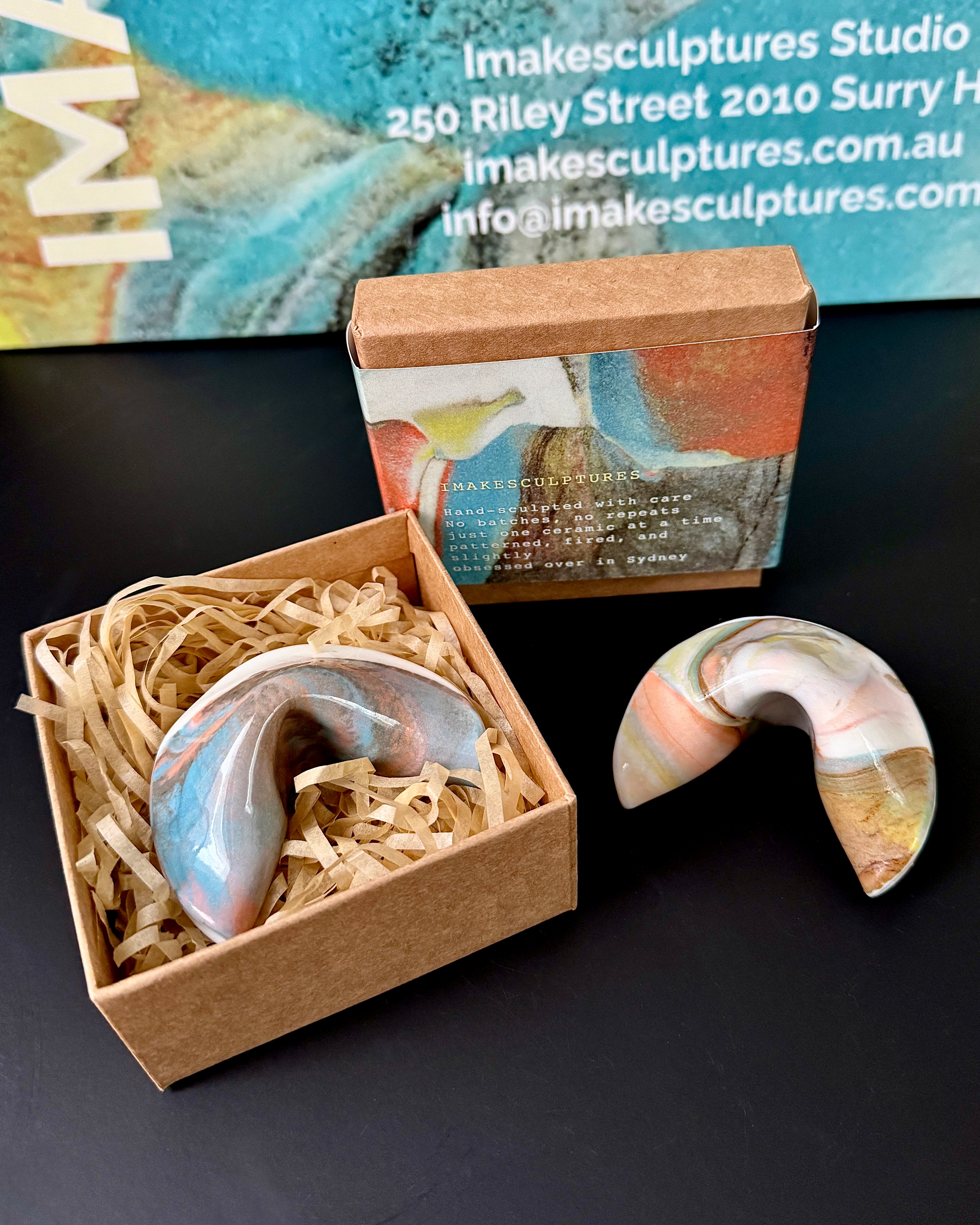 Marbled Ceramic Fortune Cookies