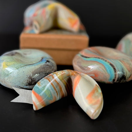Marbled Ceramic Fortune Cookies