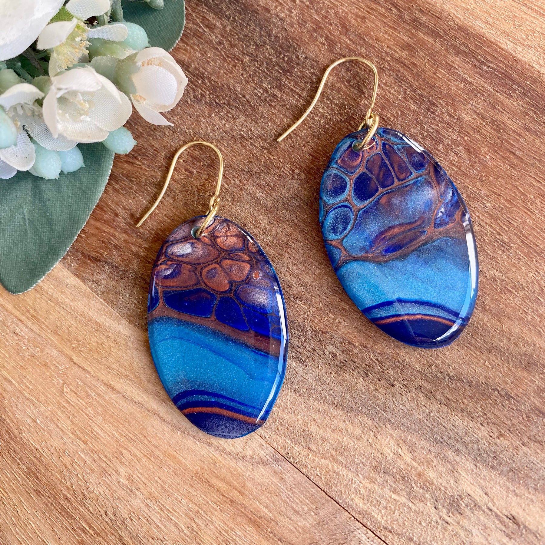 Oval Artisan Lightweight Dangle Earrings