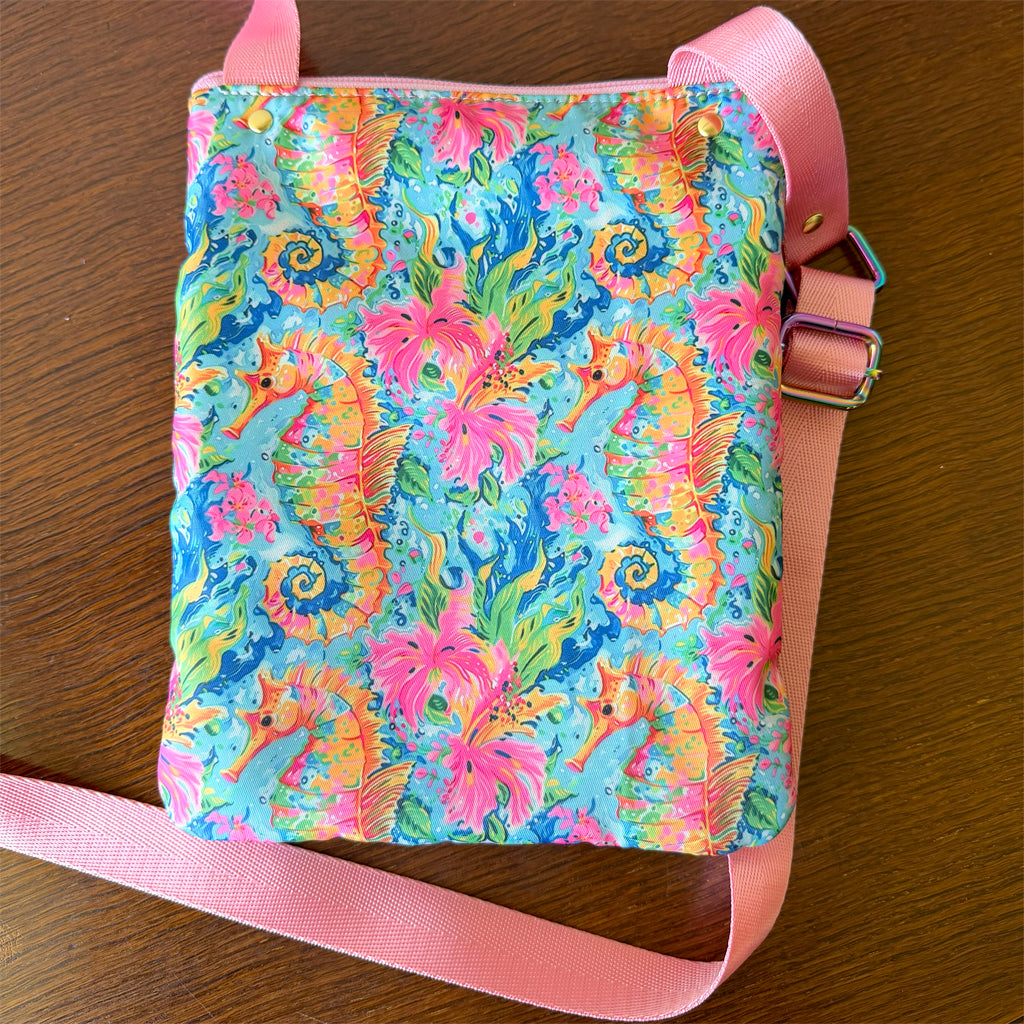 Handmade Seahorse Crossbody Bag | 3 Zip Festival & Everyday Bag