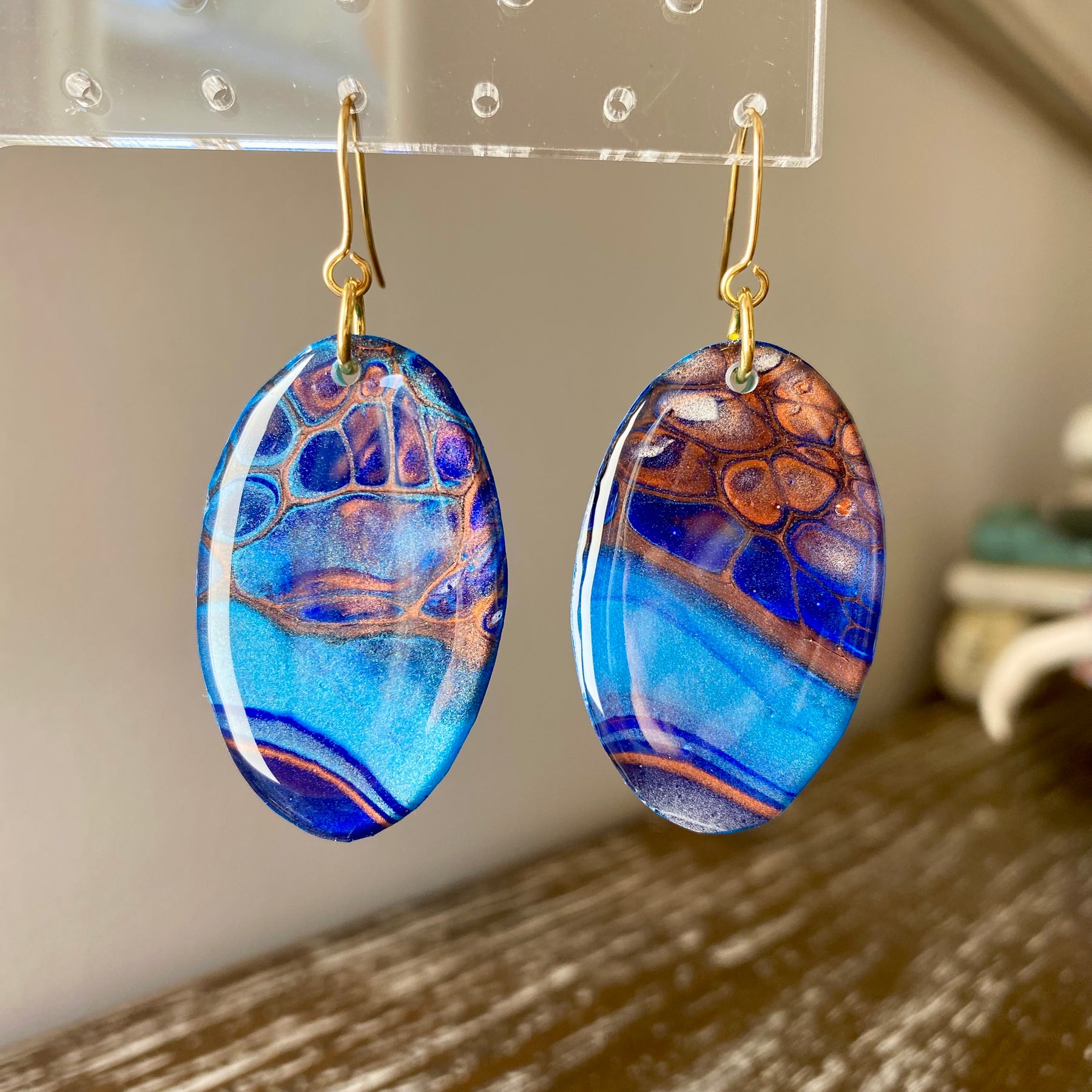 Oval Artisan Lightweight Dangle Earrings