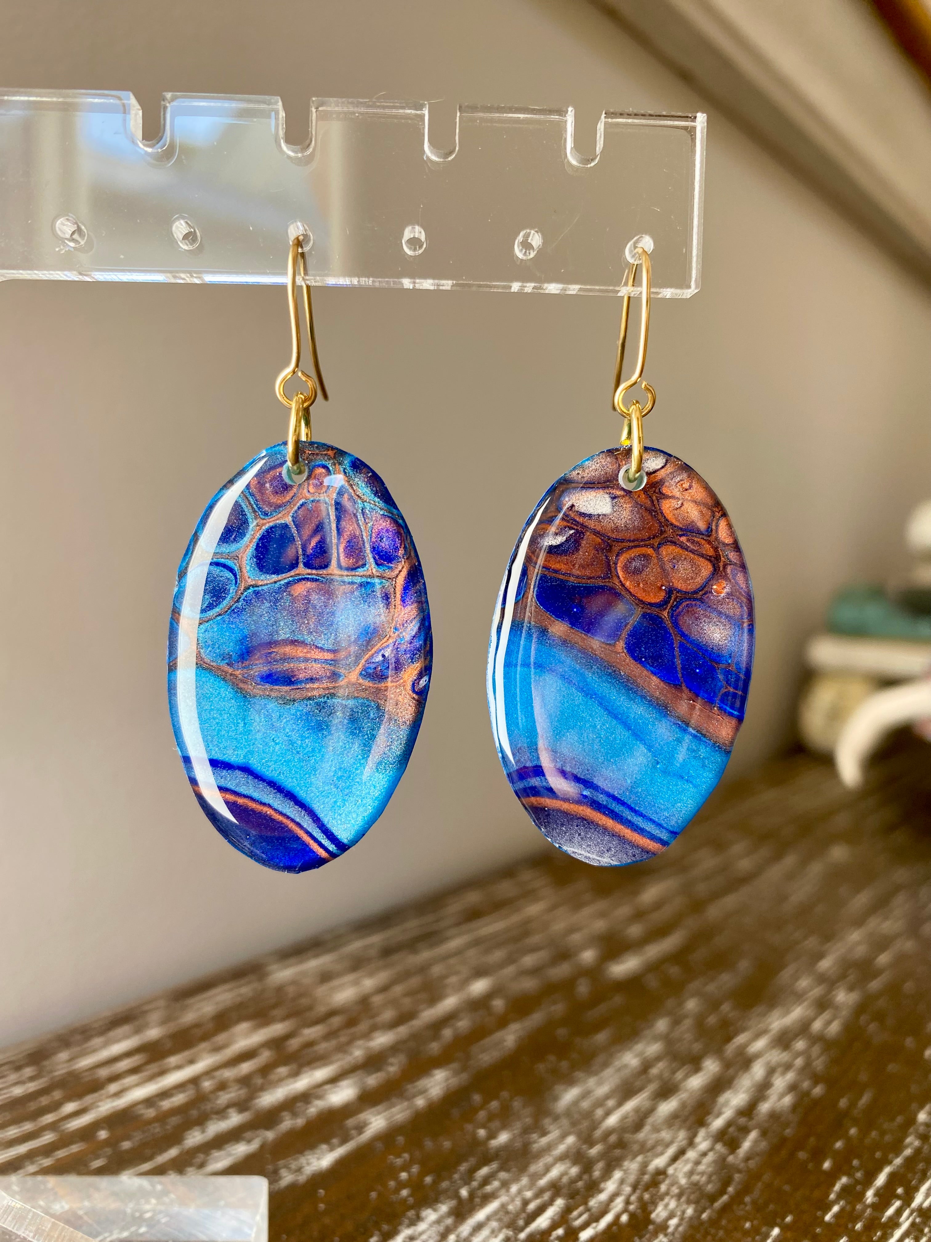 Oval Artisan Lightweight Dangle Earrings