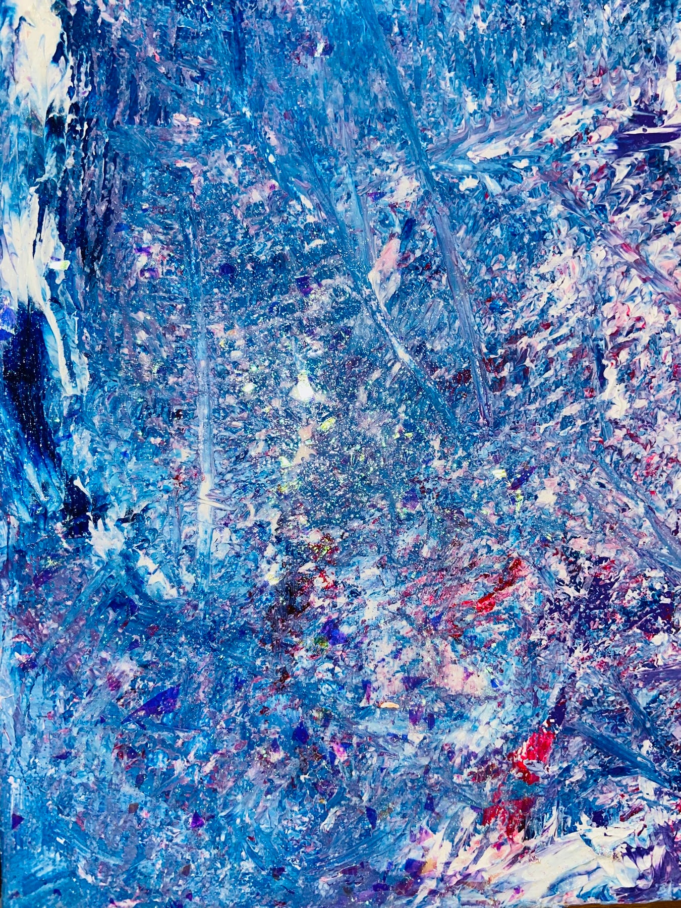 3D Abstract Acrylic Canvas Painting: Colorful Wall Art by Margo Humphries (30.5x30.5cm)