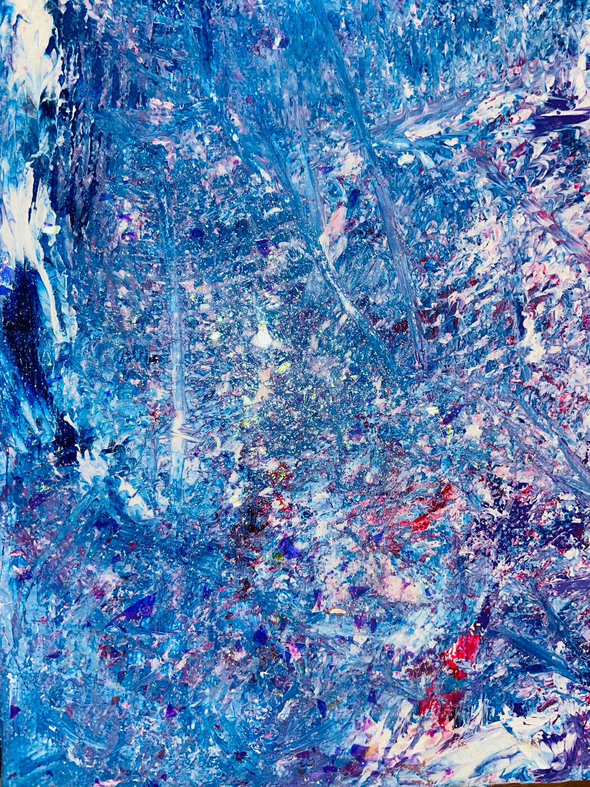 3D Abstract Acrylic Canvas Painting: Colorful Wall Art by Margo Humphries (30.5x30.5cm)