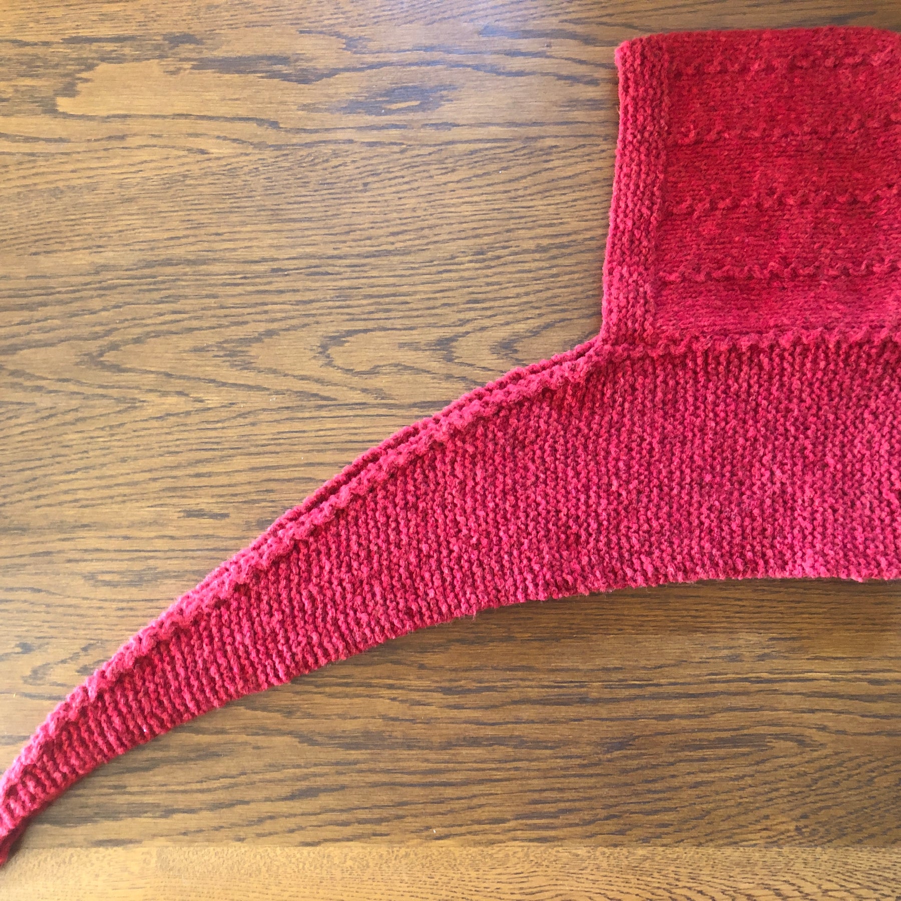 Hand knit Hood Scarf for Adult (M) -Red Hat Balaclava