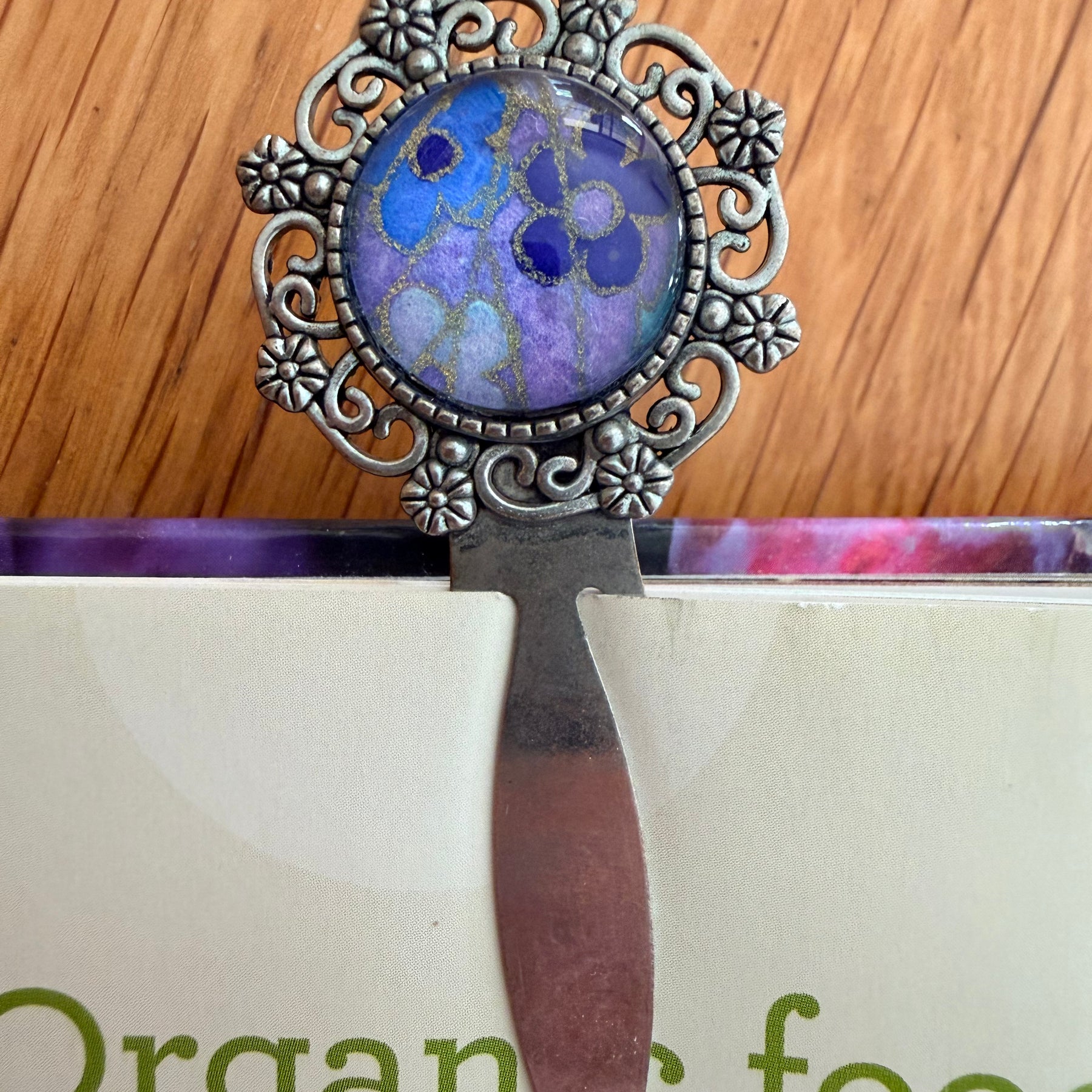 Antique Silver Vintage WASHI Cabochon Bookmark