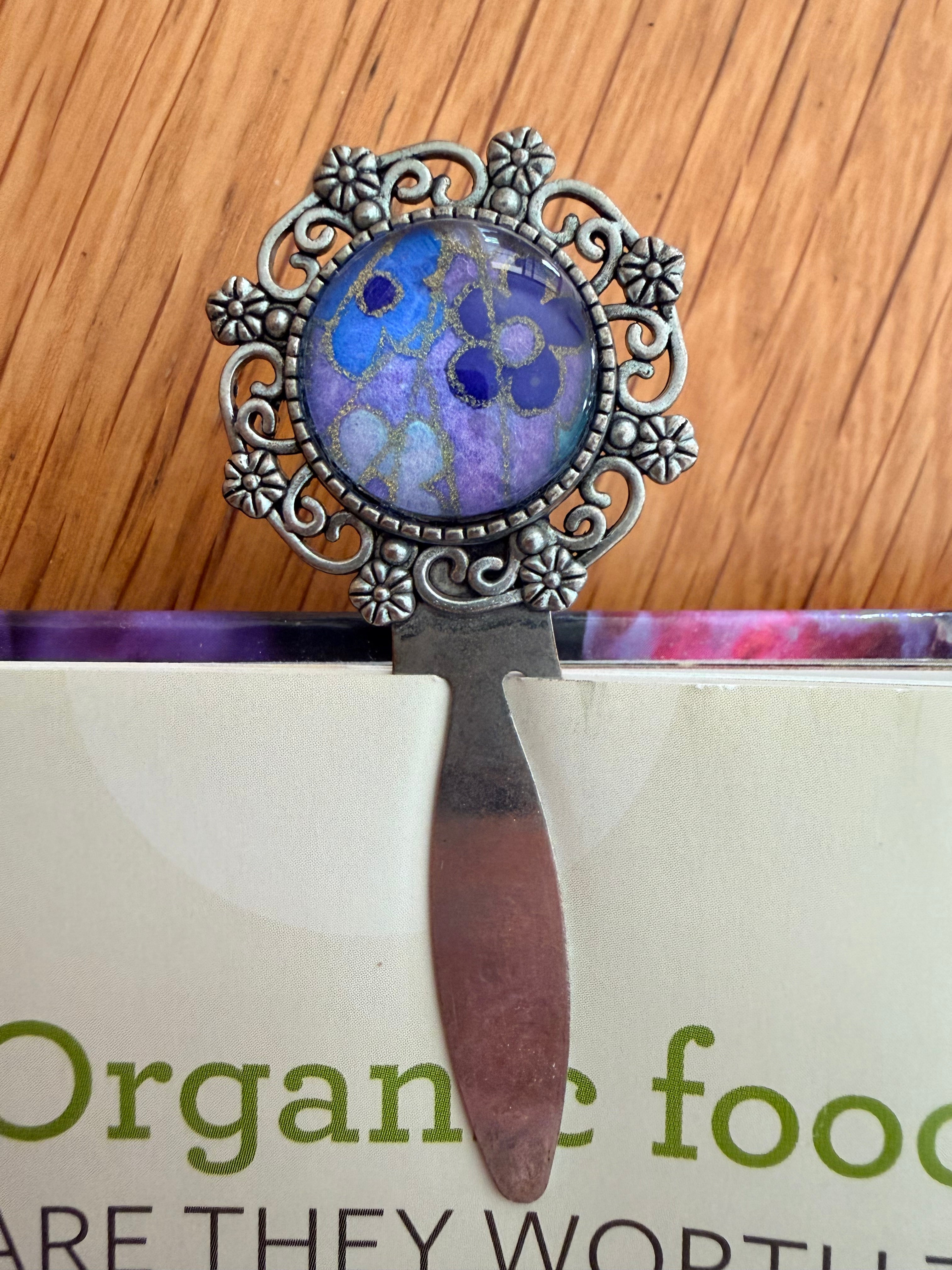 Antique Silver Vintage WASHI Cabochon Bookmark