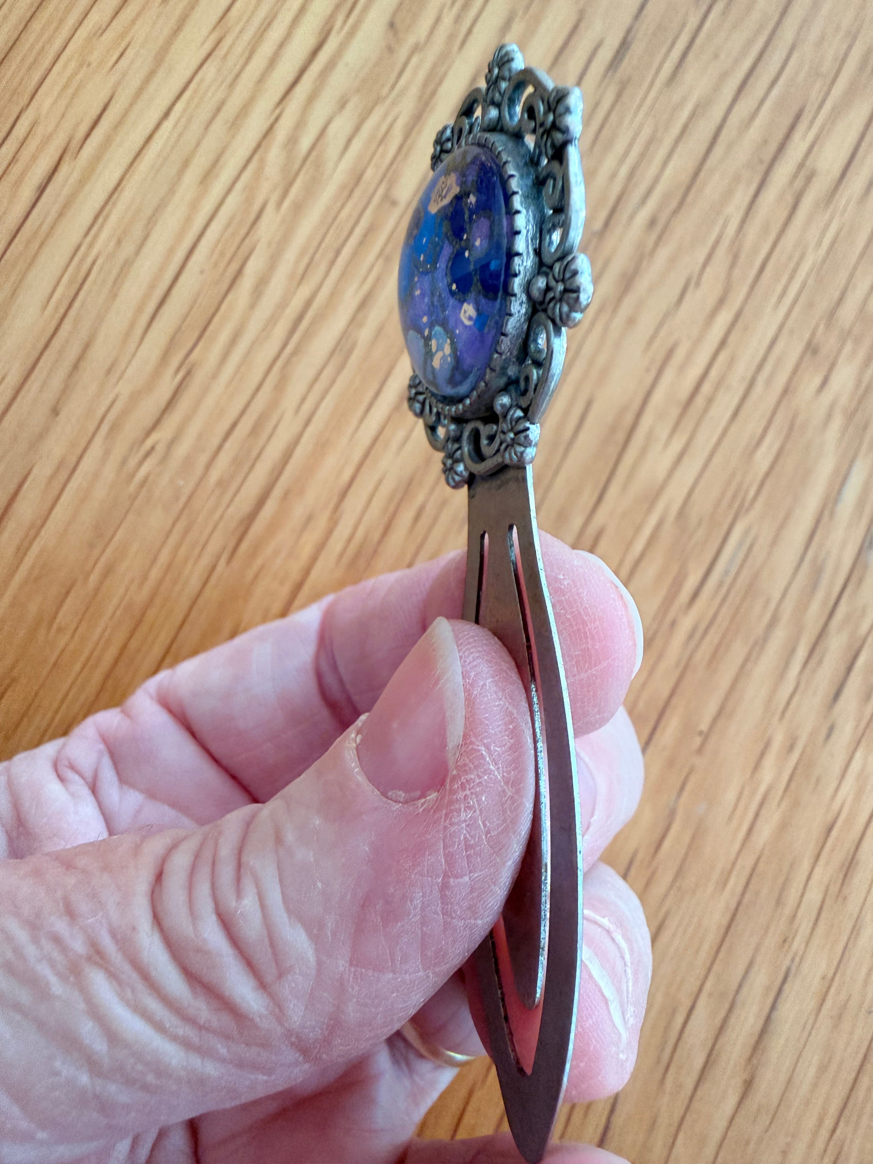 Antique Silver Vintage WASHI Cabochon Bookmark