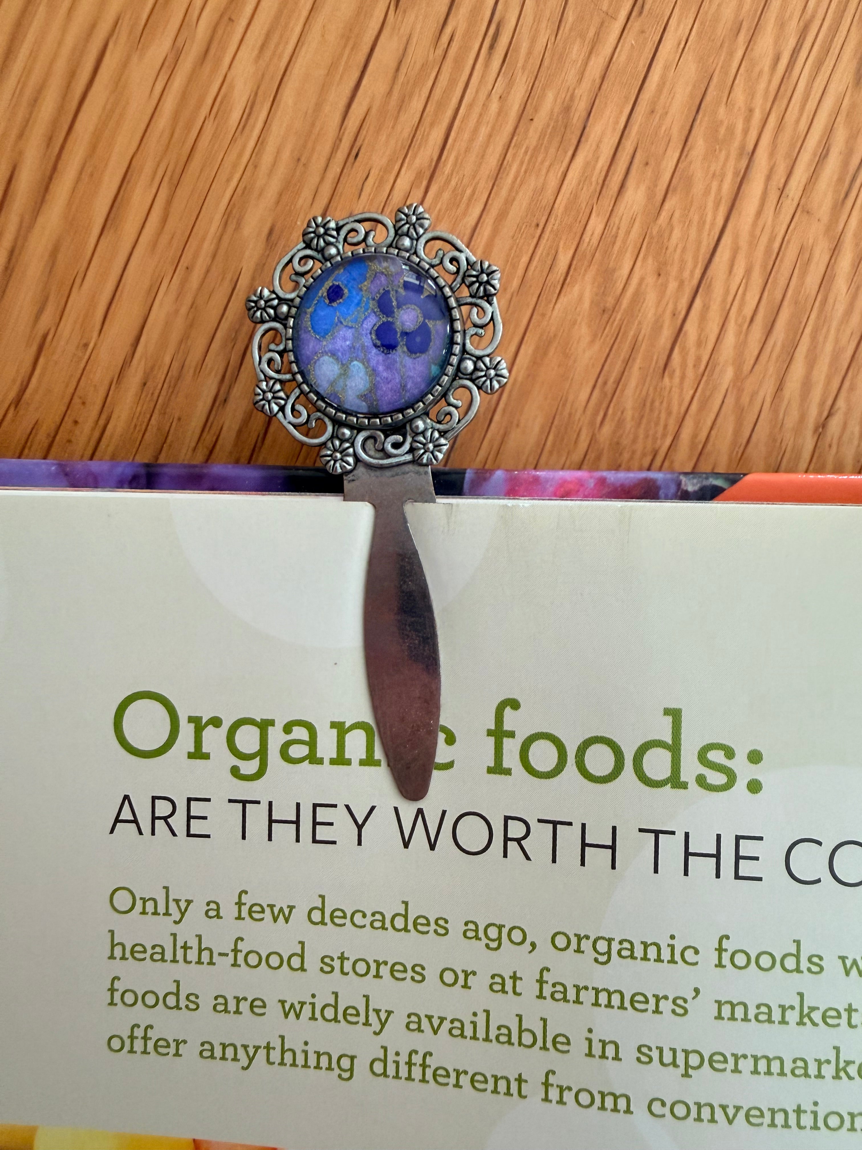 Antique Silver Vintage WASHI Cabochon Bookmark