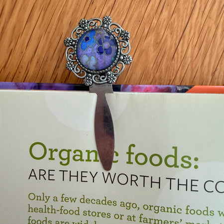 Antique Silver Vintage WASHI Cabochon Bookmark