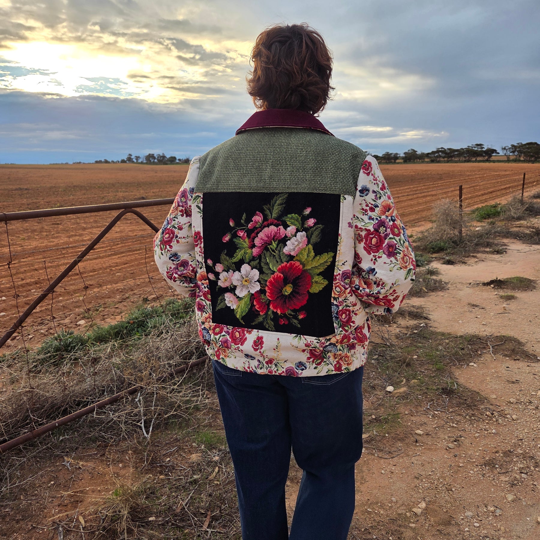 Mid Winter Floral - Retro Bomber jacket - L/XL