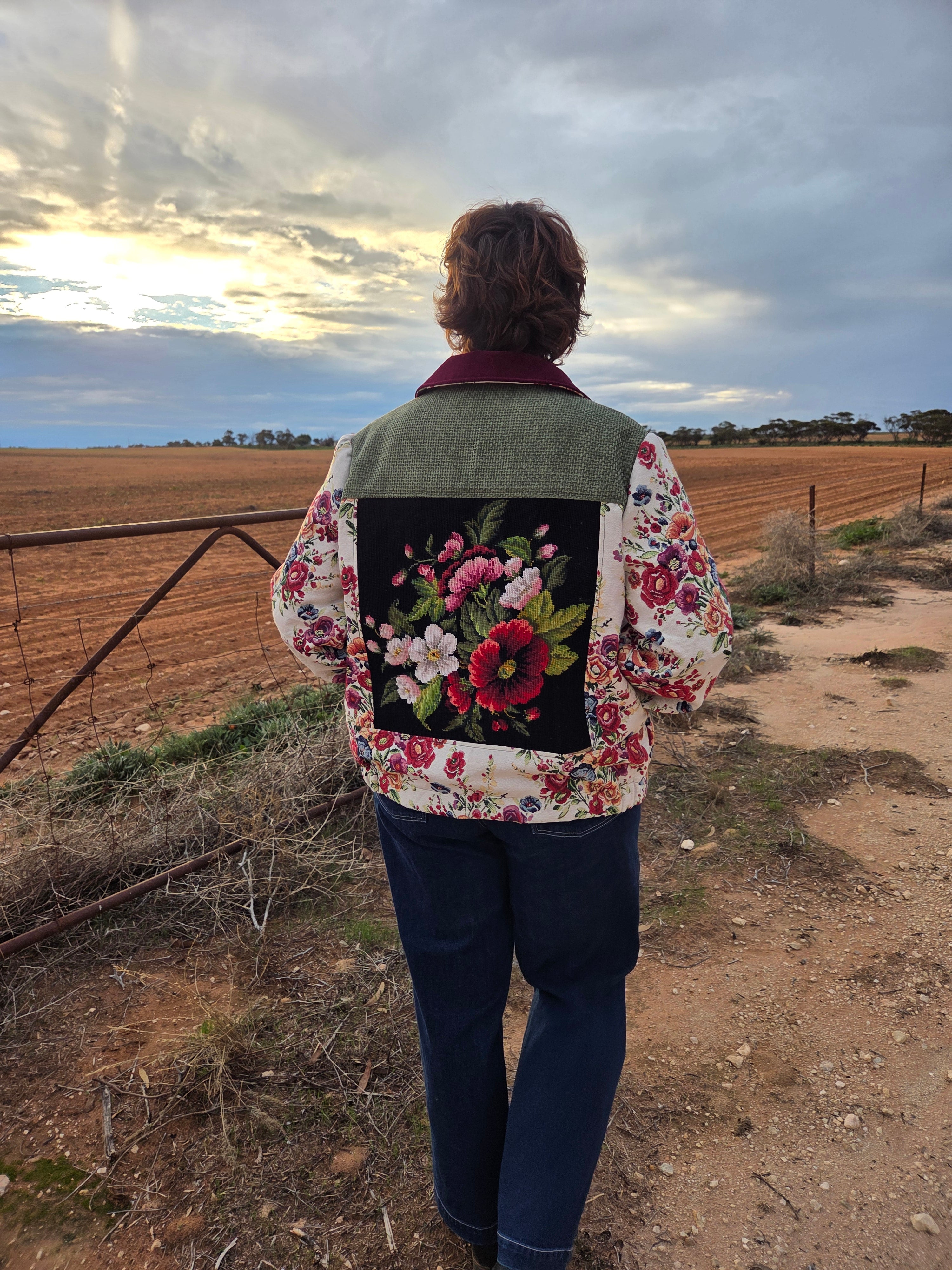 Mid Winter Floral - Retro Bomber jacket - L/XL