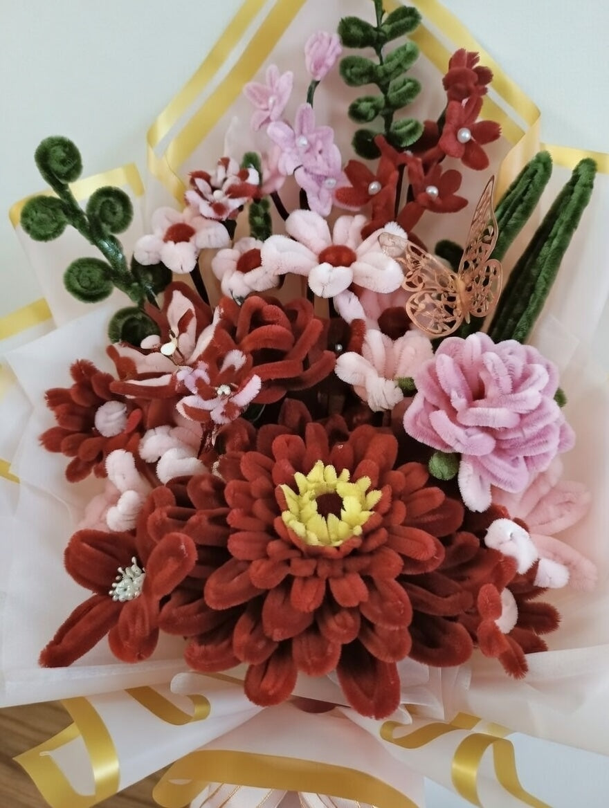 🌸 Blush & Ember Twisted Bloom Bouquet  – Everlasting Unique Birthday / Mother’s Day Gift