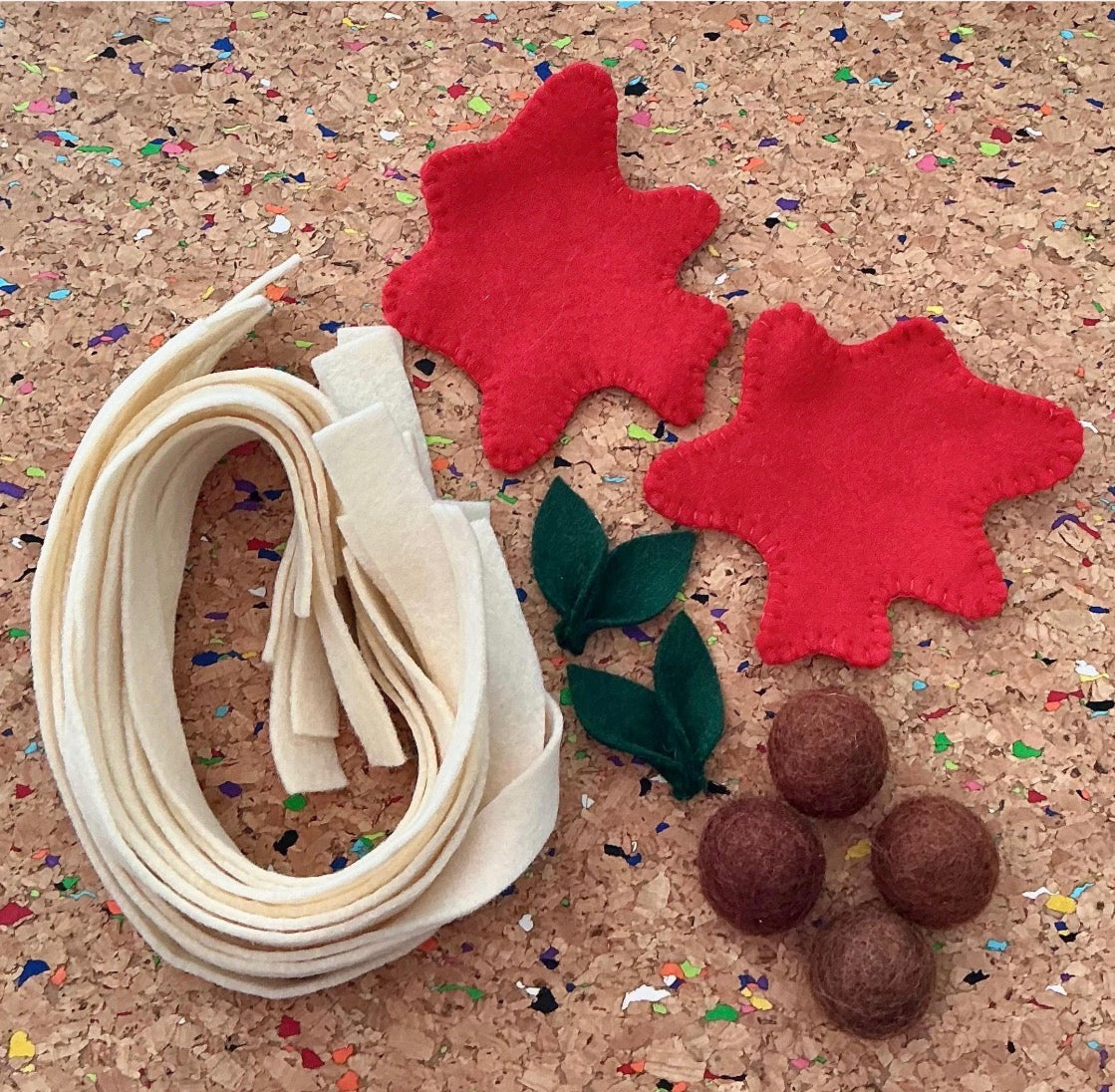 Felt spaghetti and meatballs