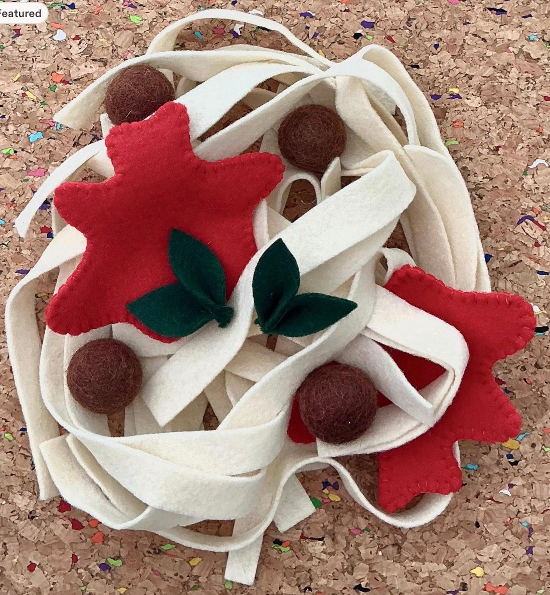 Felt spaghetti and meatballs