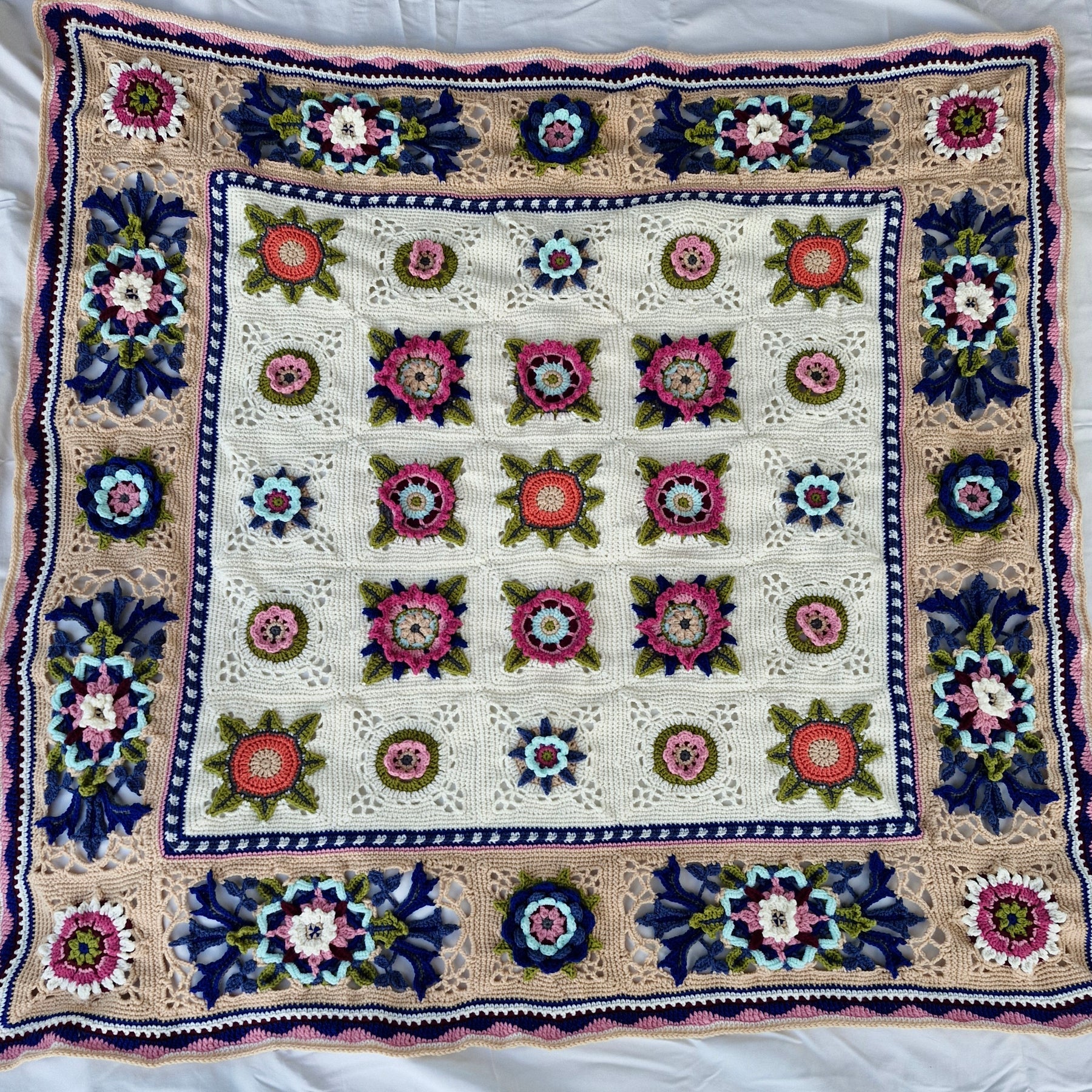 One-of-a-kind handcrafted crocheted heirloom blanket
