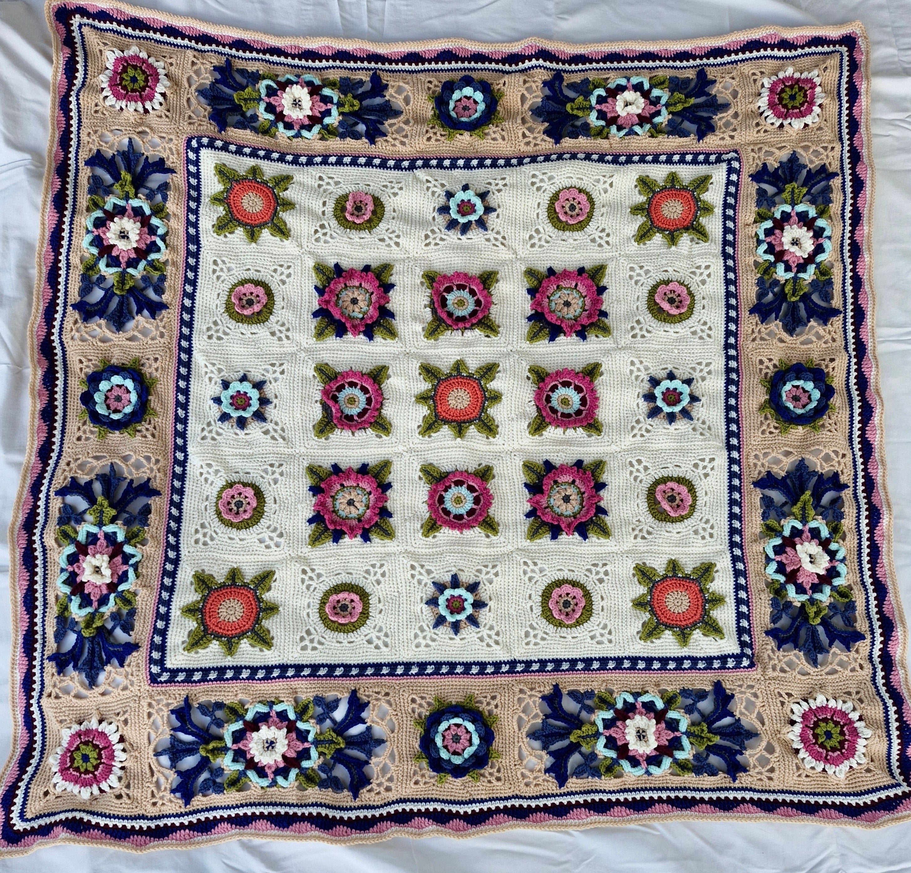 One-of-a-kind handcrafted crocheted heirloom blanket