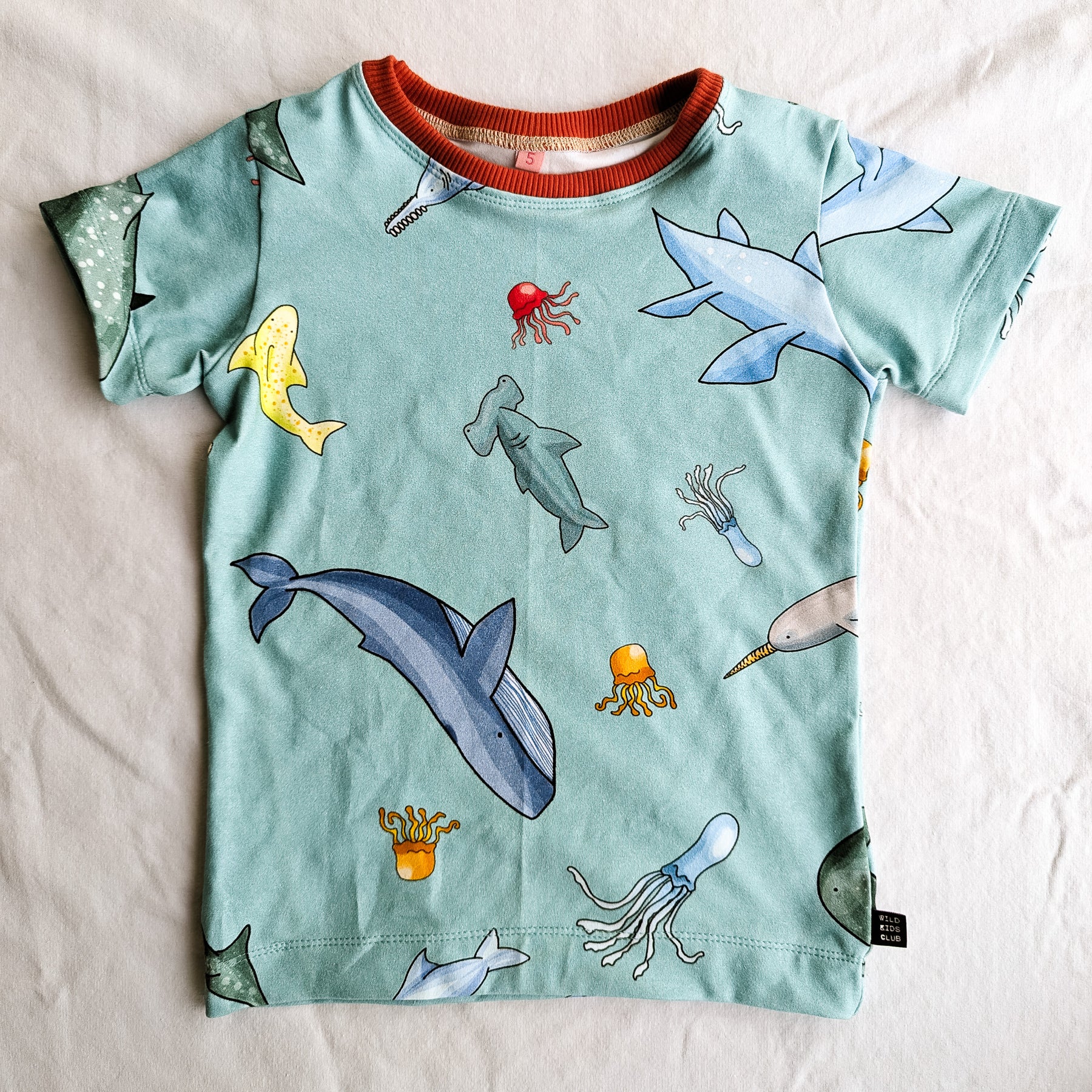 Organic cotton tee shirts for kids in unique hand illustrated designs - sizes 4-9