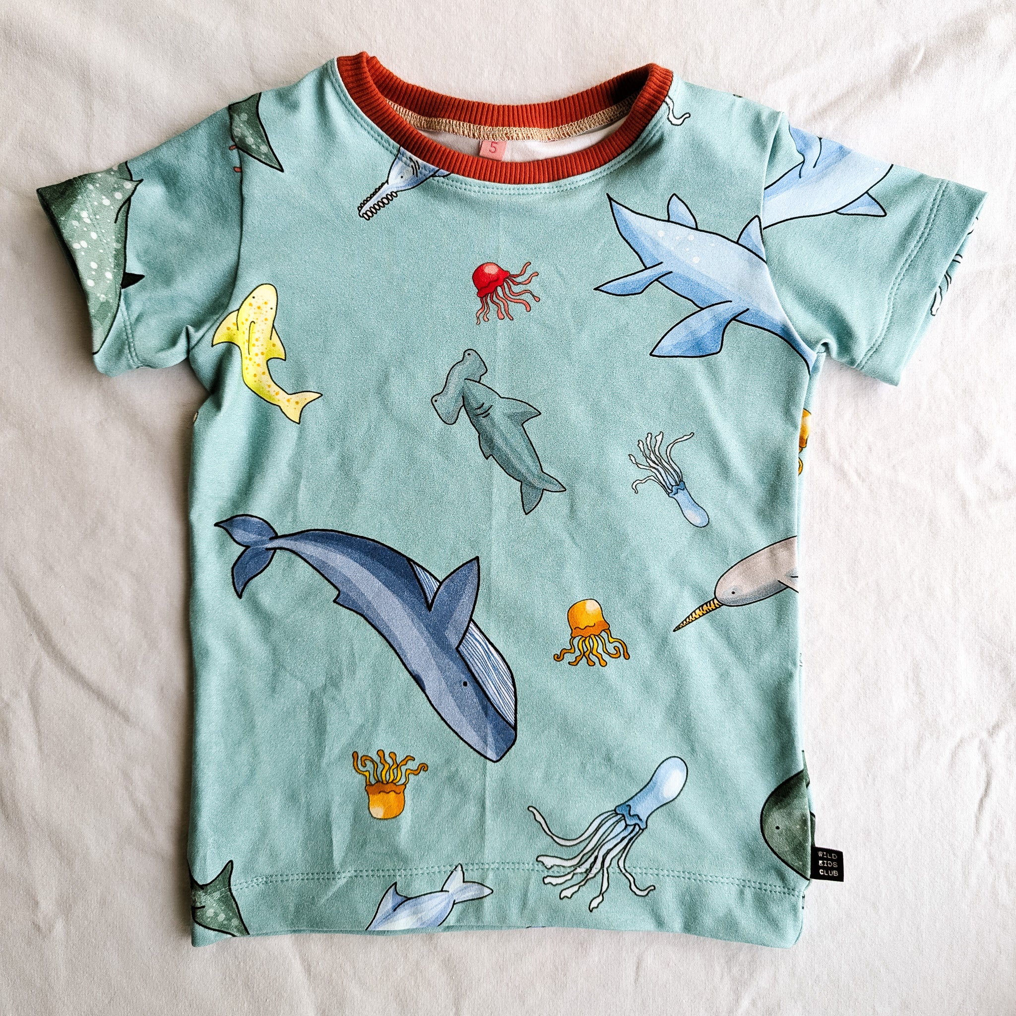 Organic cotton tee shirts for kids in unique hand illustrated designs - sizes 4-9