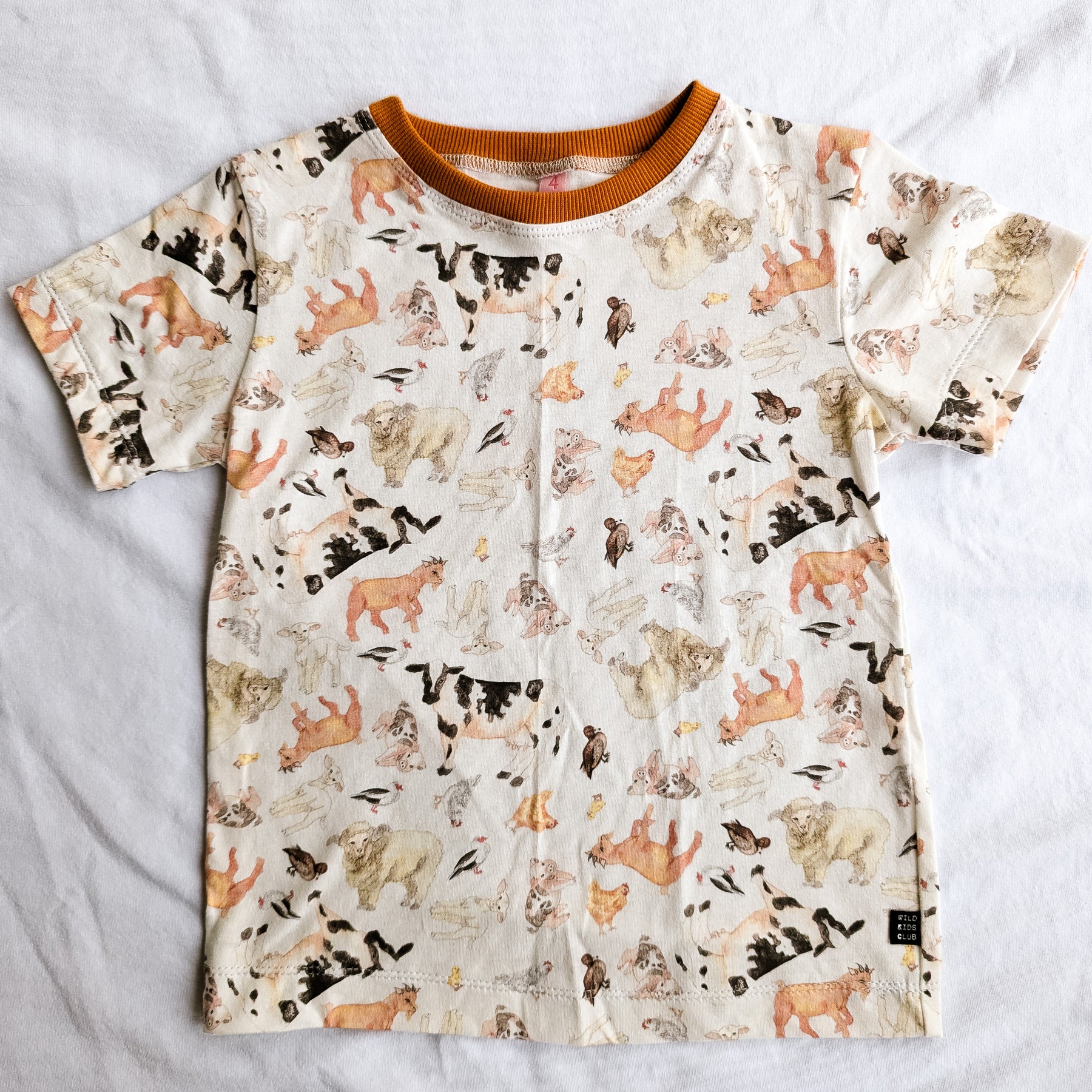 Organic cotton tee shirts for kids in unique hand illustrated designs - sizes 4-9