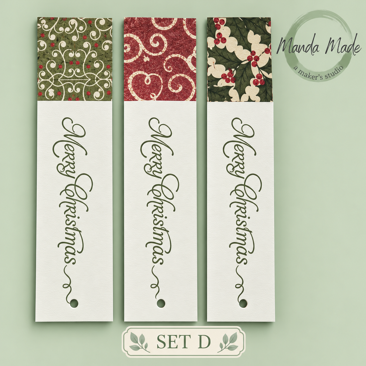 Handmade Christmas Gift Tags – Unique Sets of 15