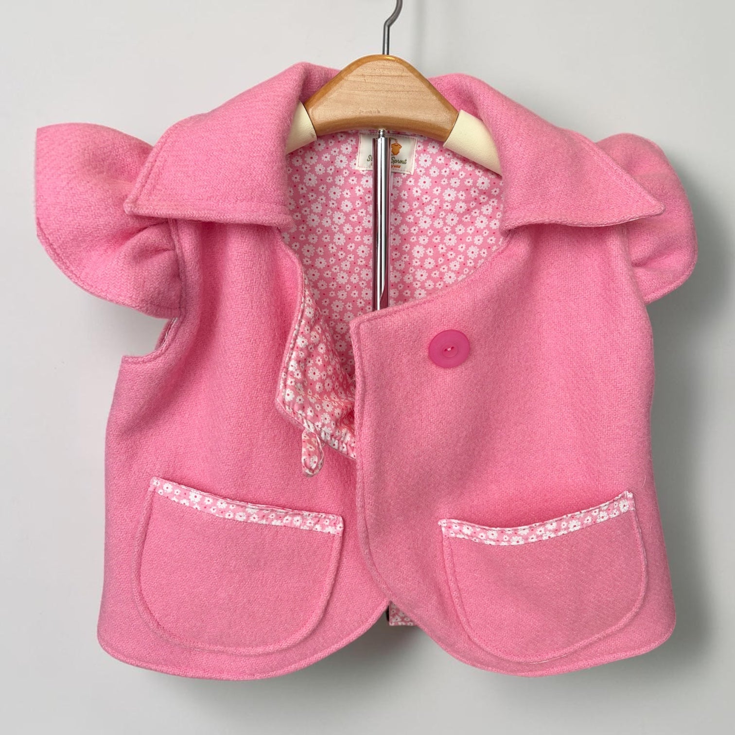 Pretty in Pink Size 4 Pure Wool Vest