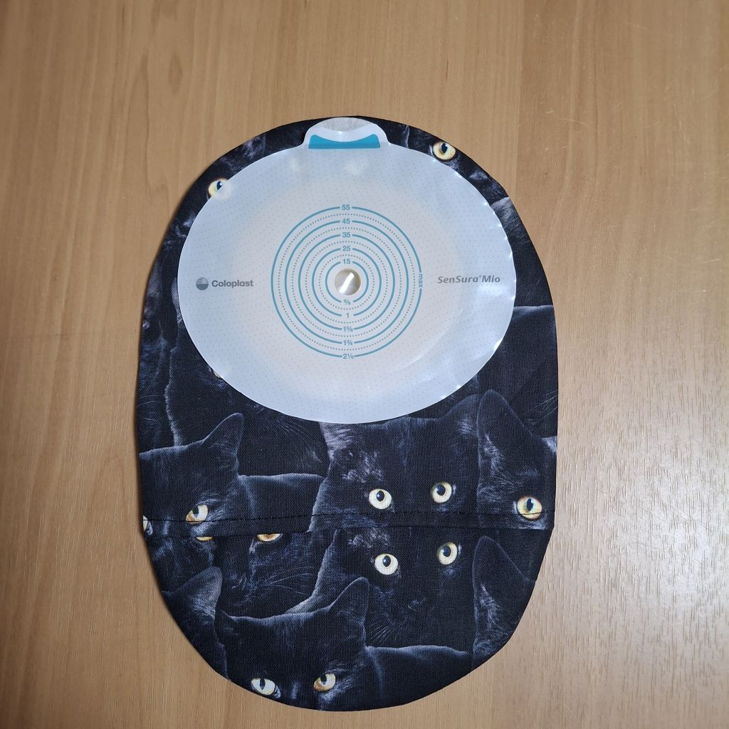 STOMA BAG COVER REGULAR BLACK ILEOSTOMY, COLOSTOMY, UROSTOMY