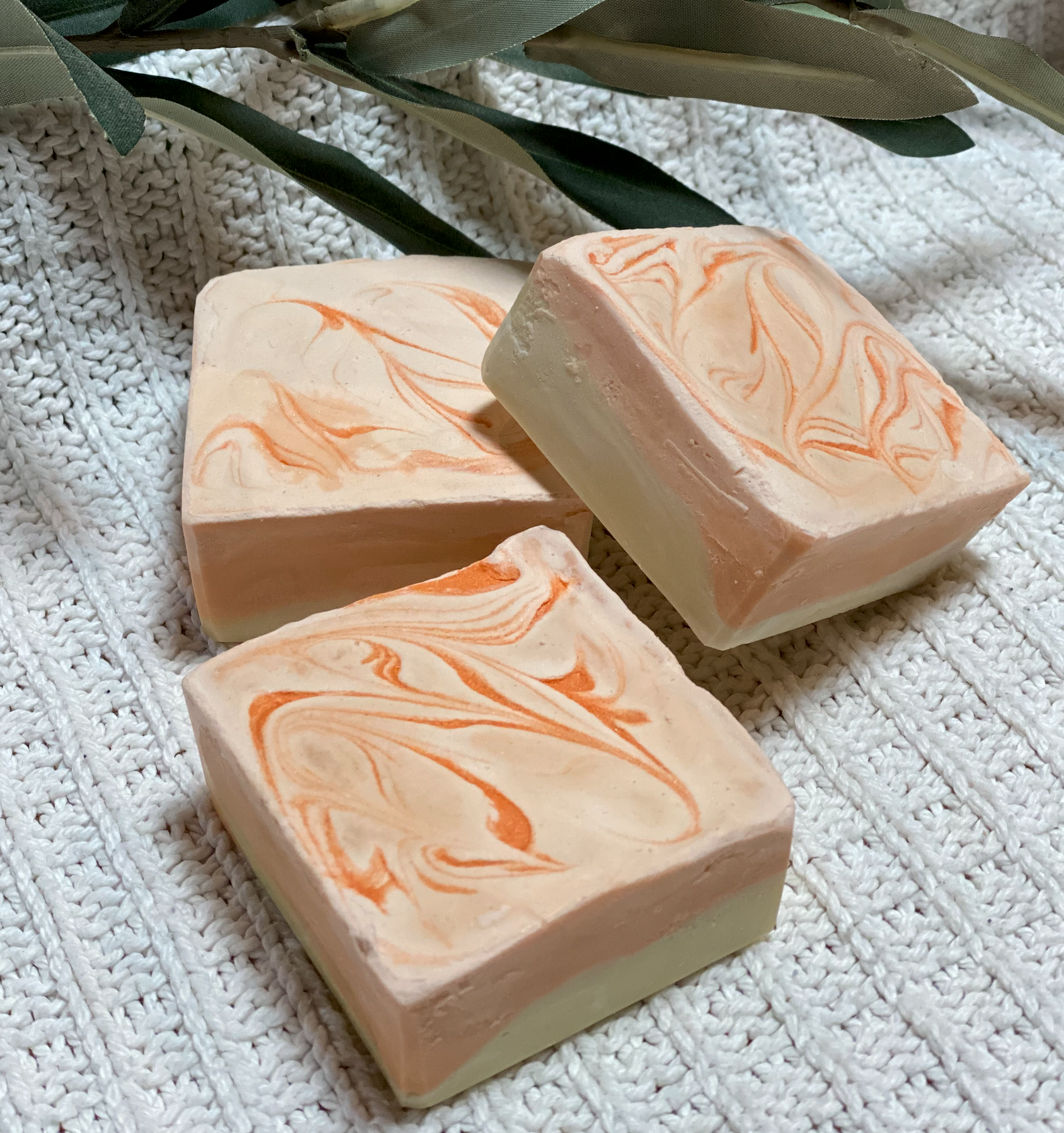 Orange chiffon artisan soap