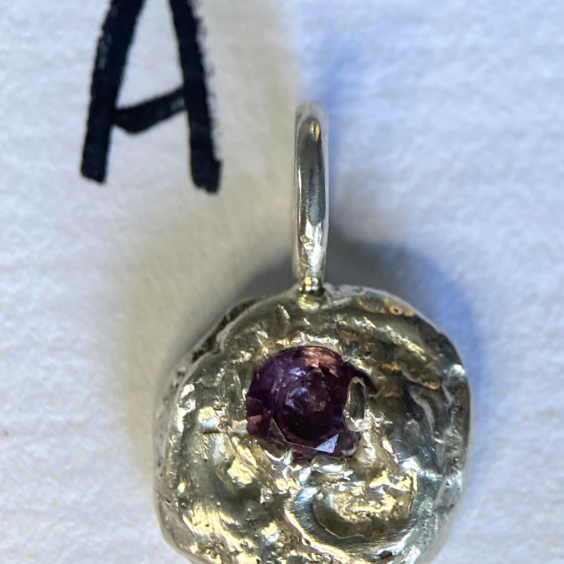 Alexandrite & Sterling Silver Pebble Pendant