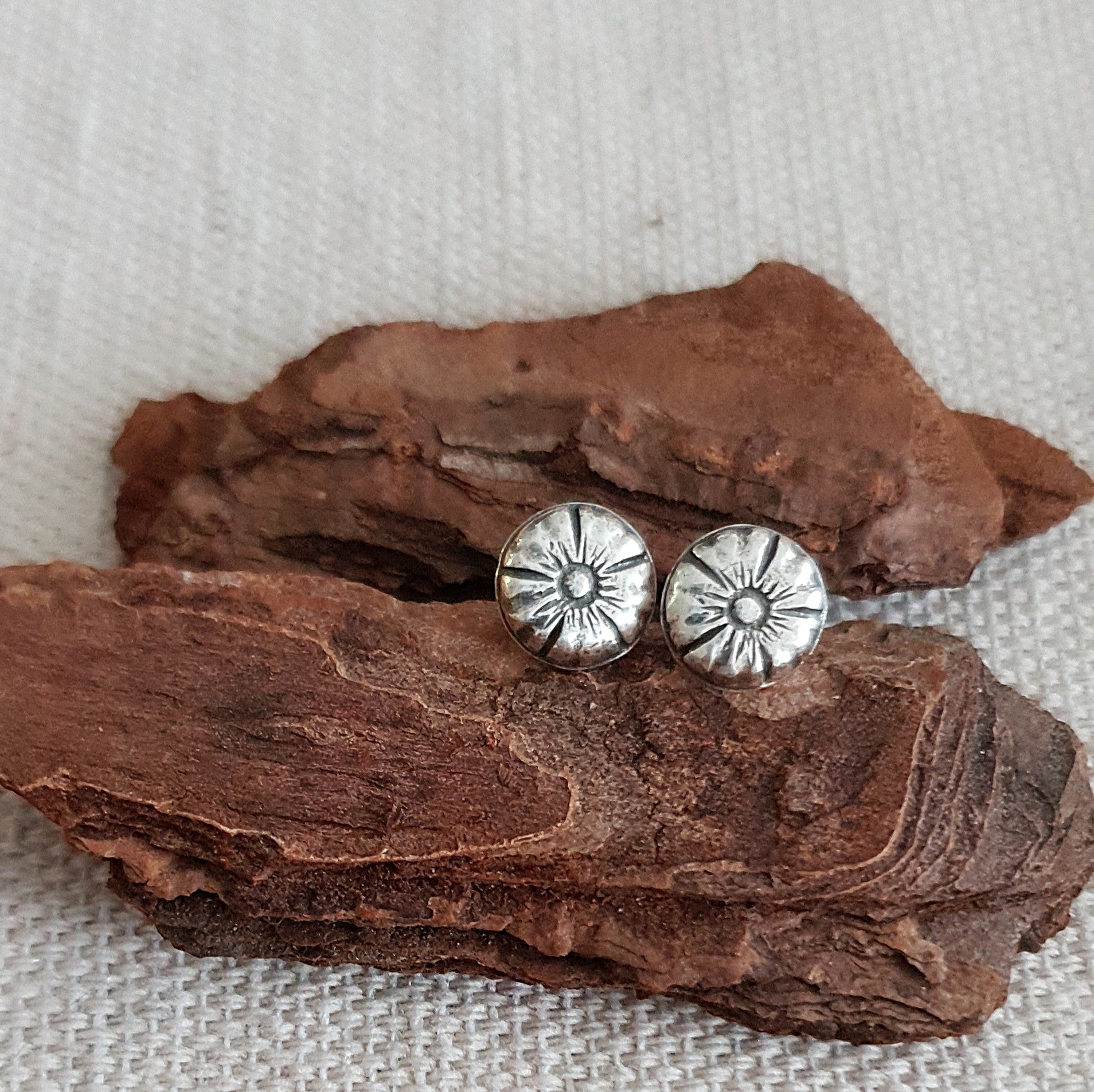 Recycled sterling silver studs - medium