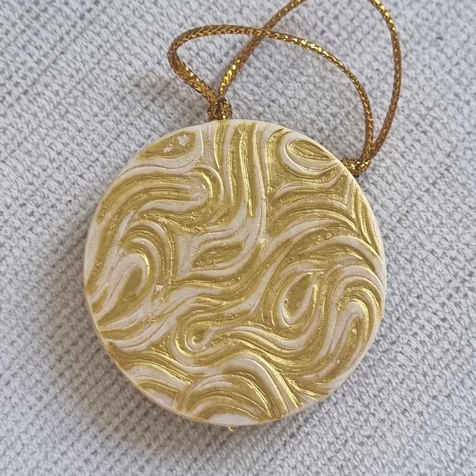 Golden Christmas Tree Deco Pair - Cross and Bauble