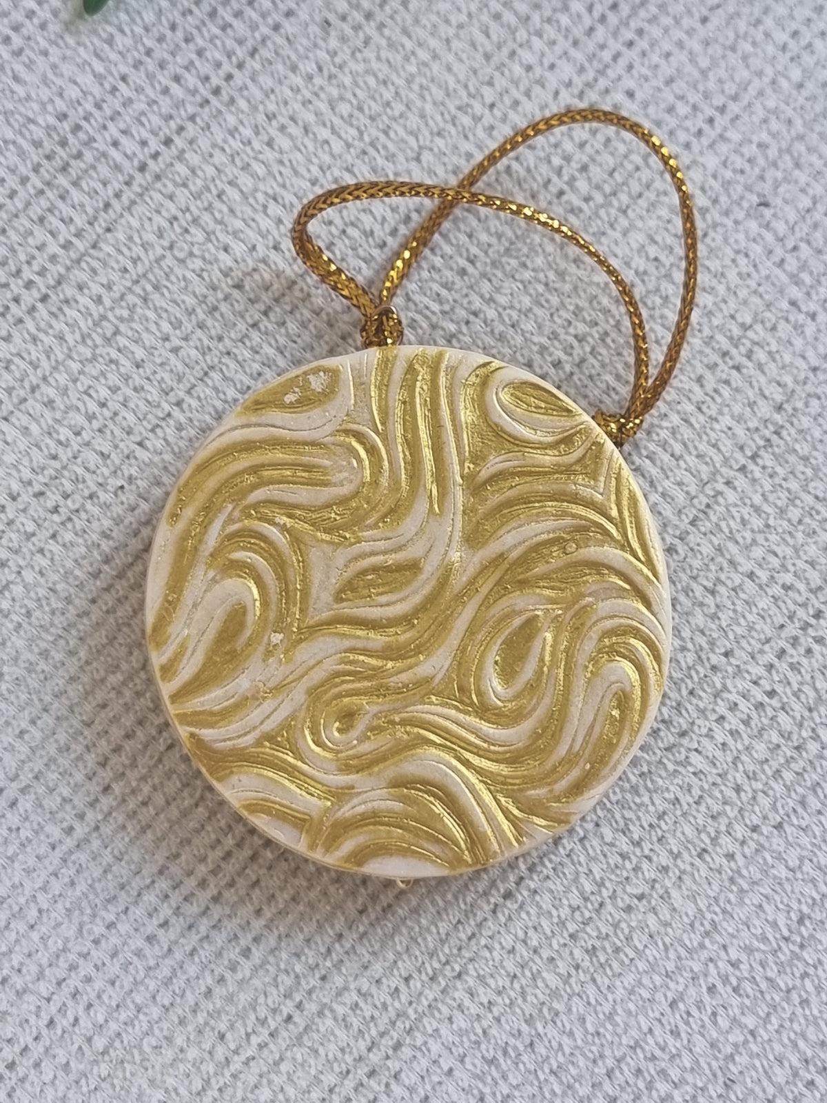Golden Christmas Tree Deco Pair - Cross and Bauble