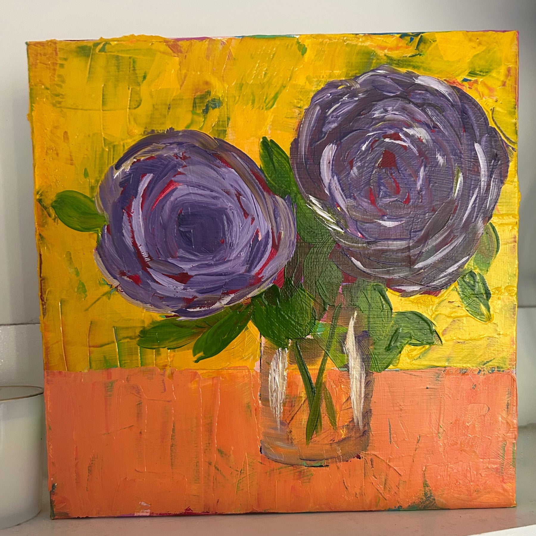 Purple Posie Floral Abstract Wall Art