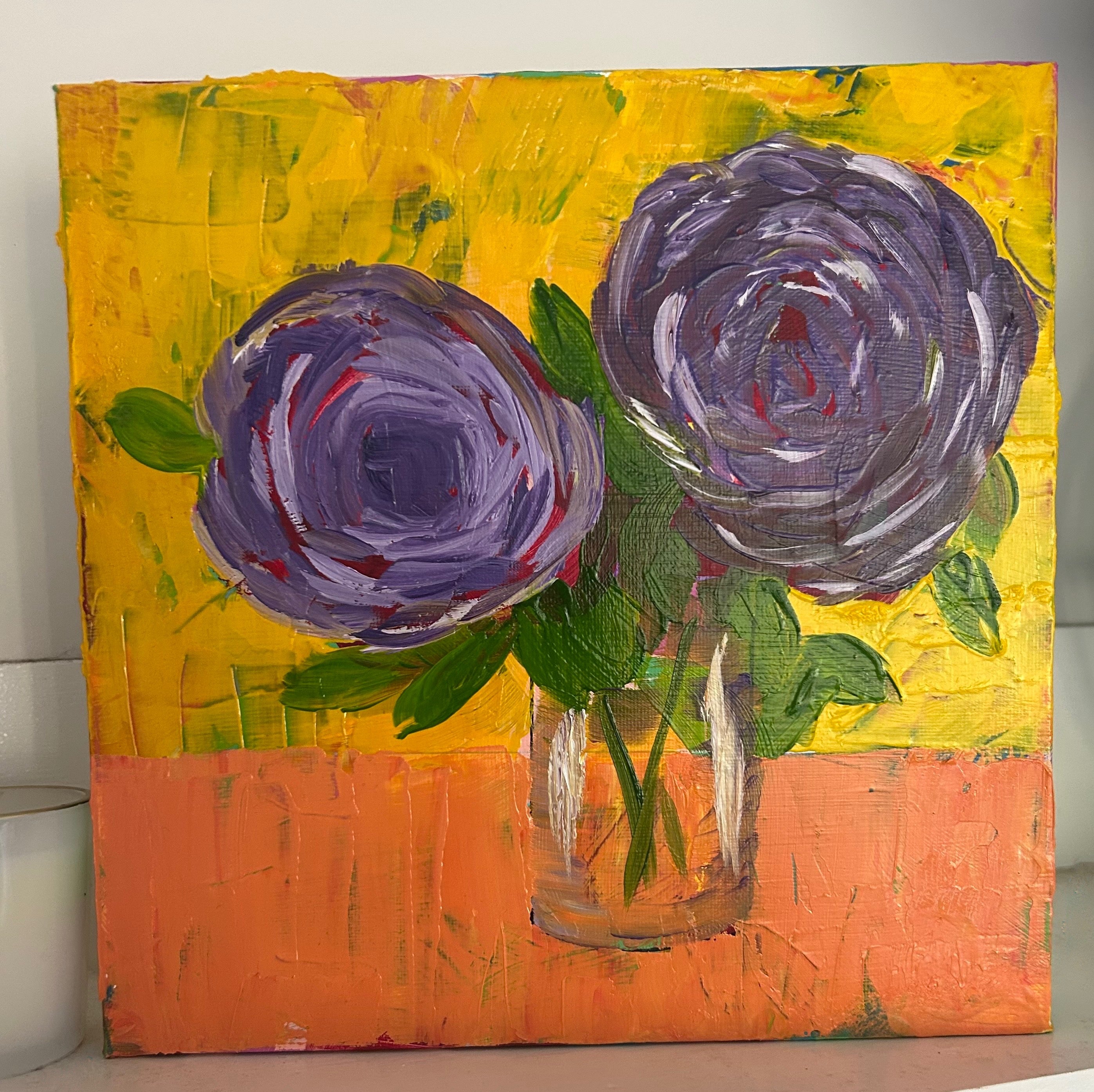Purple Posie Floral Abstract Wall Art