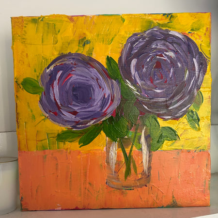 Purple Posie Floral Abstract Wall Art